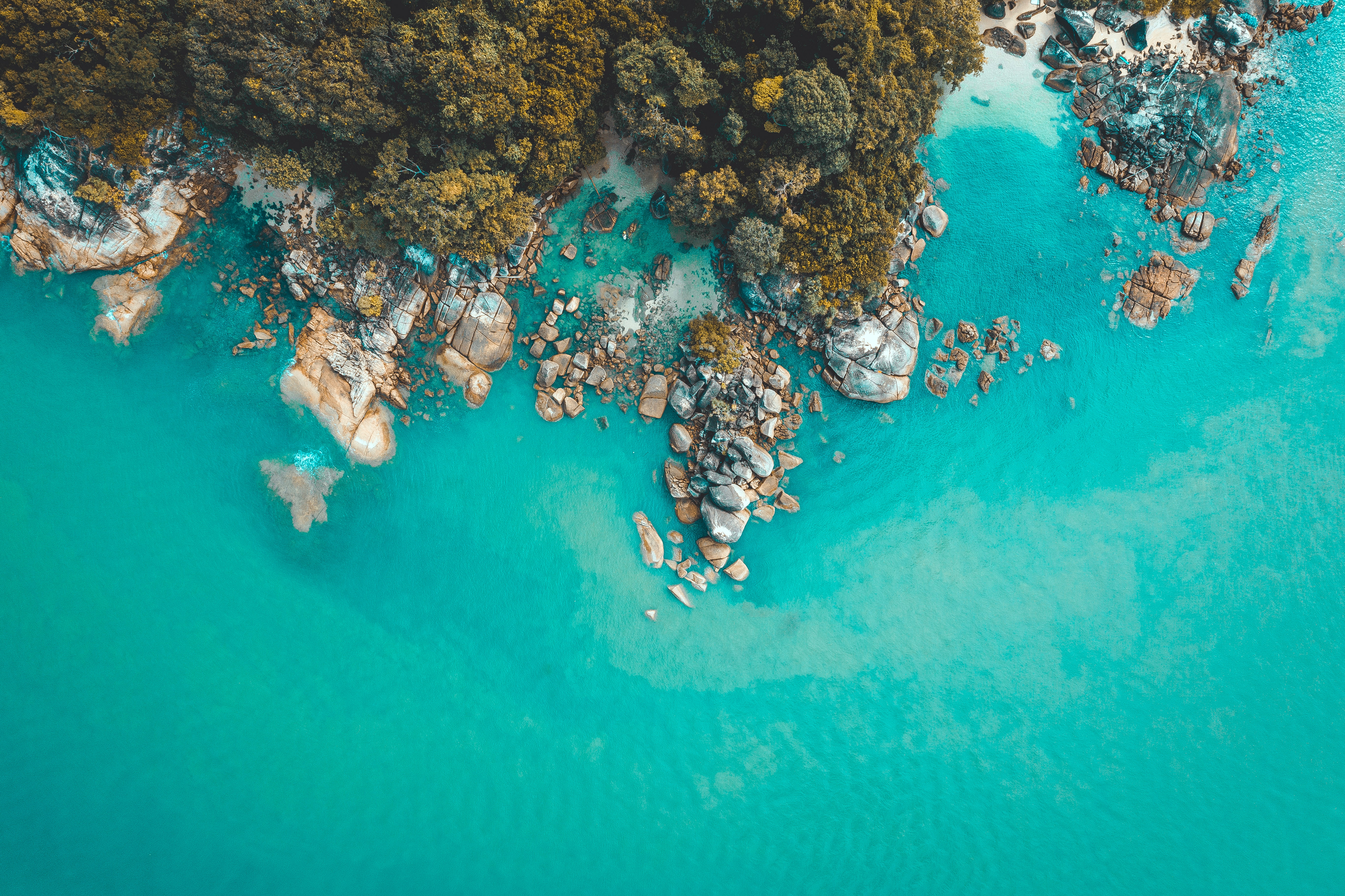 view from above, sea, nature, water, rocks, coast Aesthetic wallpaper