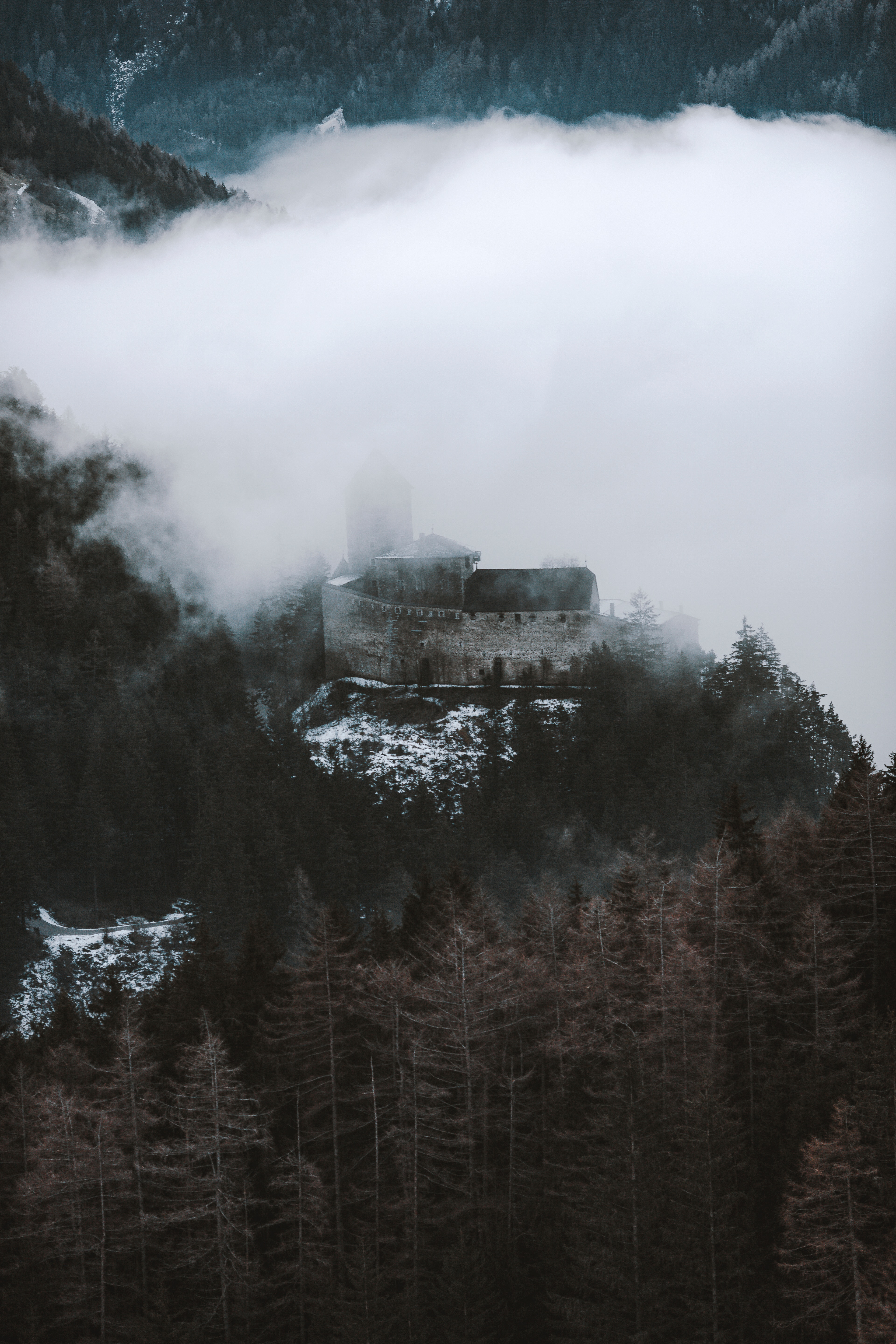 78783 Screensavers and Wallpapers Fortress for phone. Download nature, clouds, lock, fortress, forest, hill pictures for free