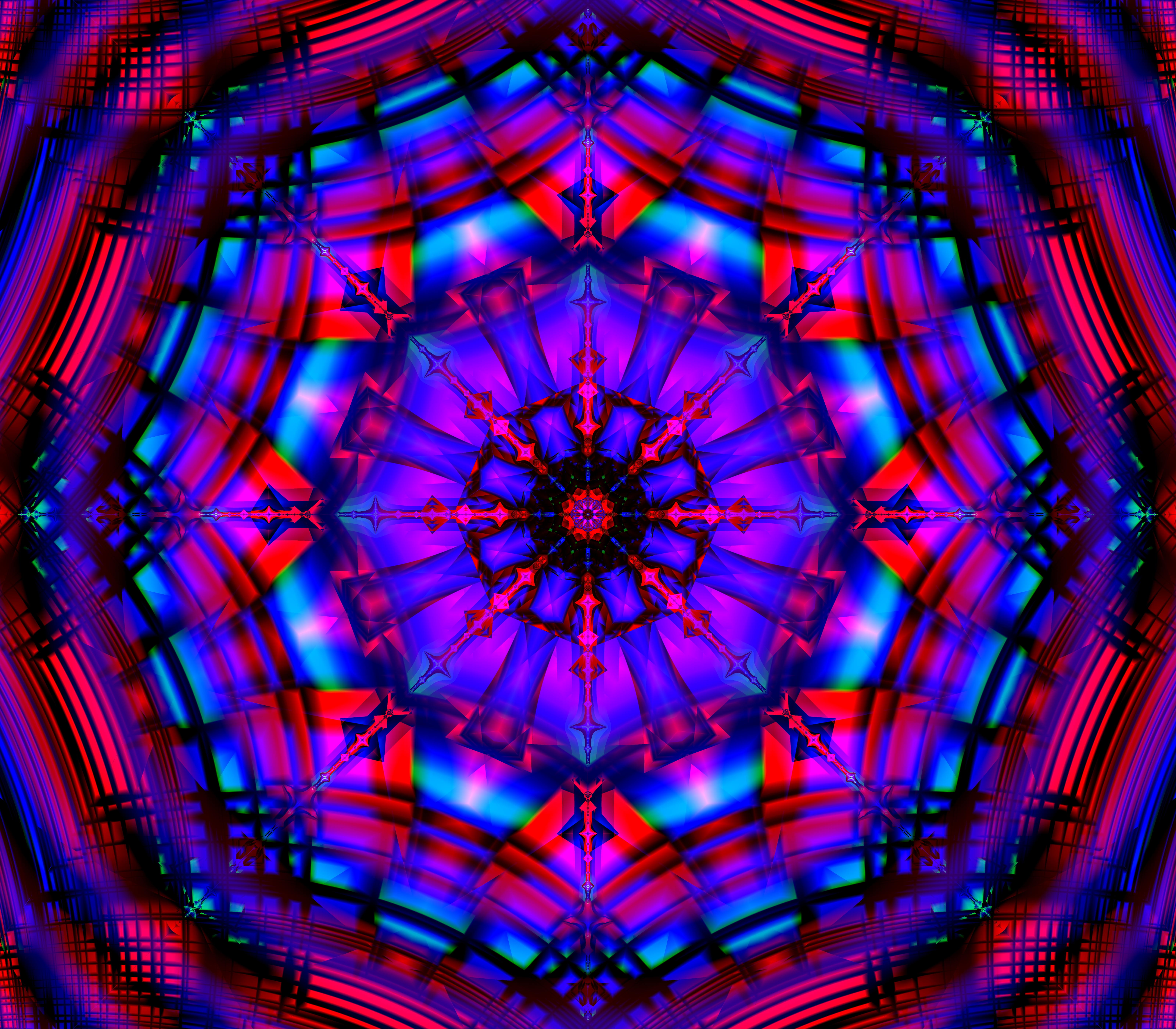 Fractal kaleidoscope, pattern, multicolored, motley 8k Backgrounds