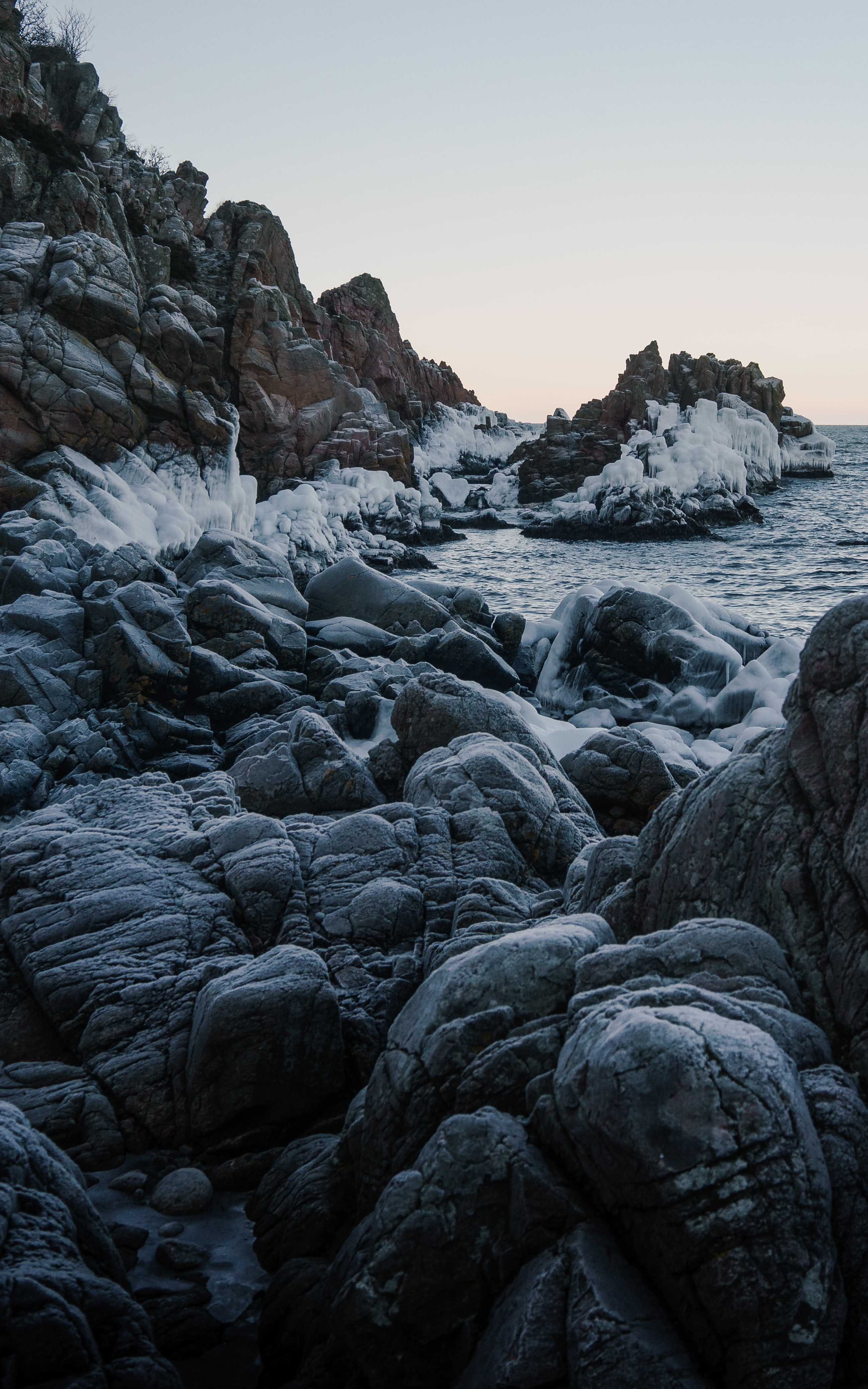 ice, nature, water, sea, rocks HD wallpaper