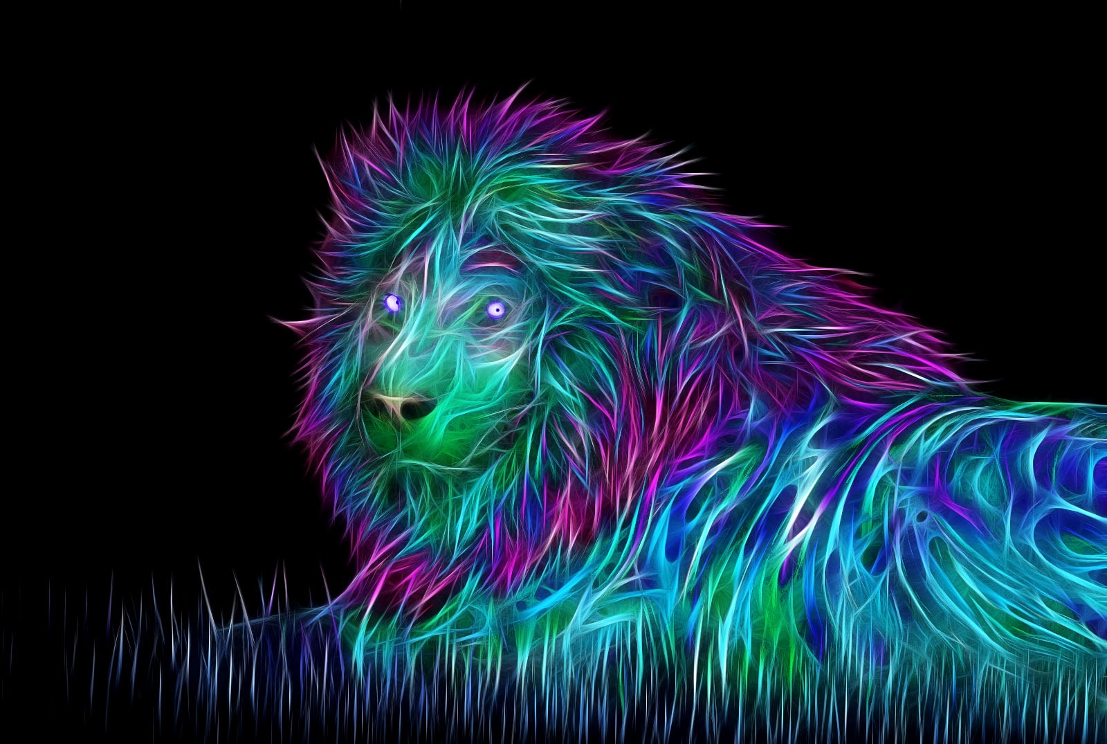 74494 descargar fondo de pantalla 3d, abstracción, arte, un leon, león: protectores de pantalla e imágenes gratis
