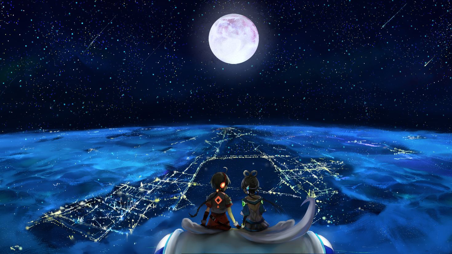 Луна и звезды аниме