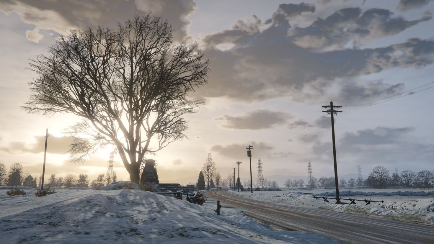 Красивые пейзажи GTA V зимние