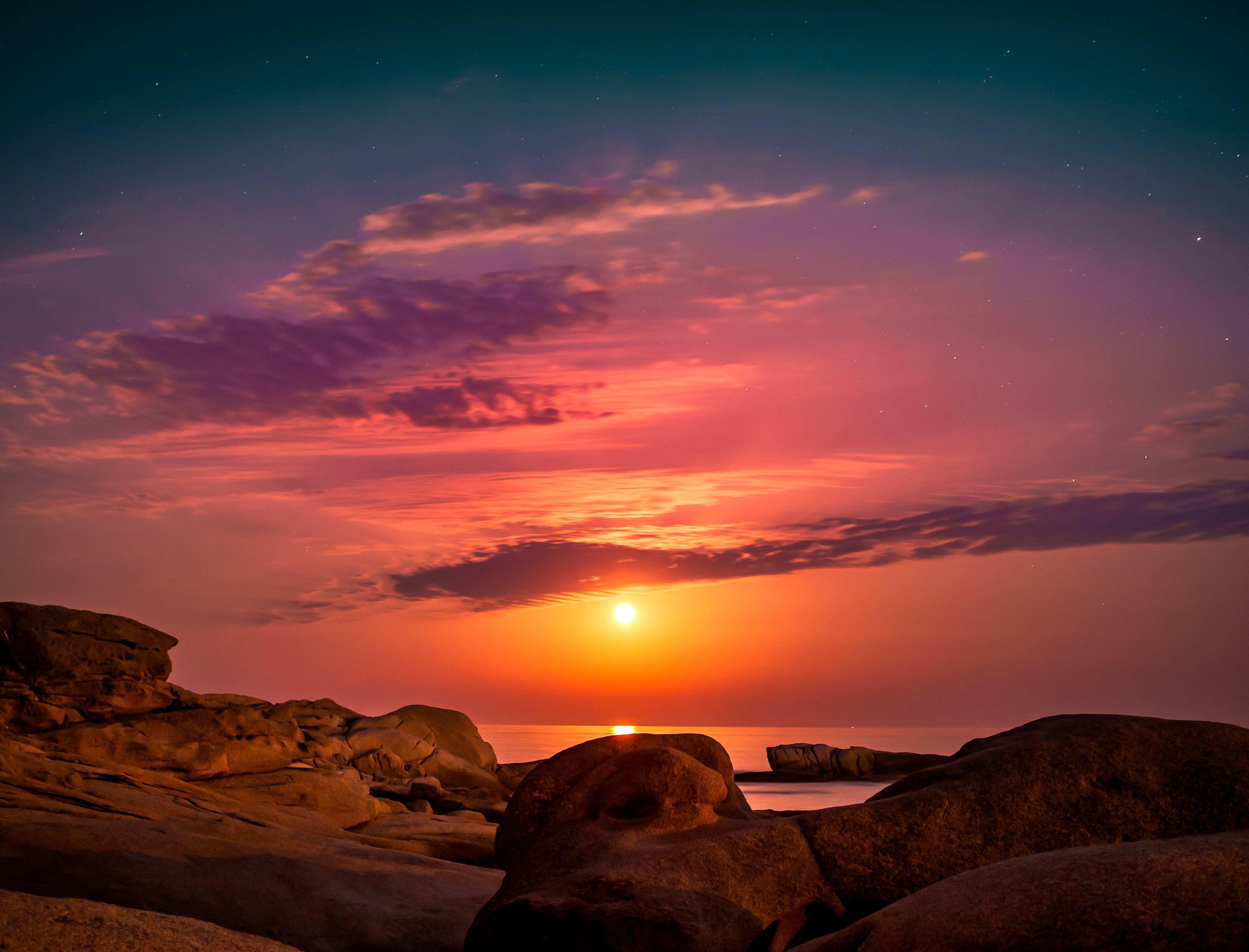 rocks, nature, sunset, sky, sea, spain Free Stock Photo