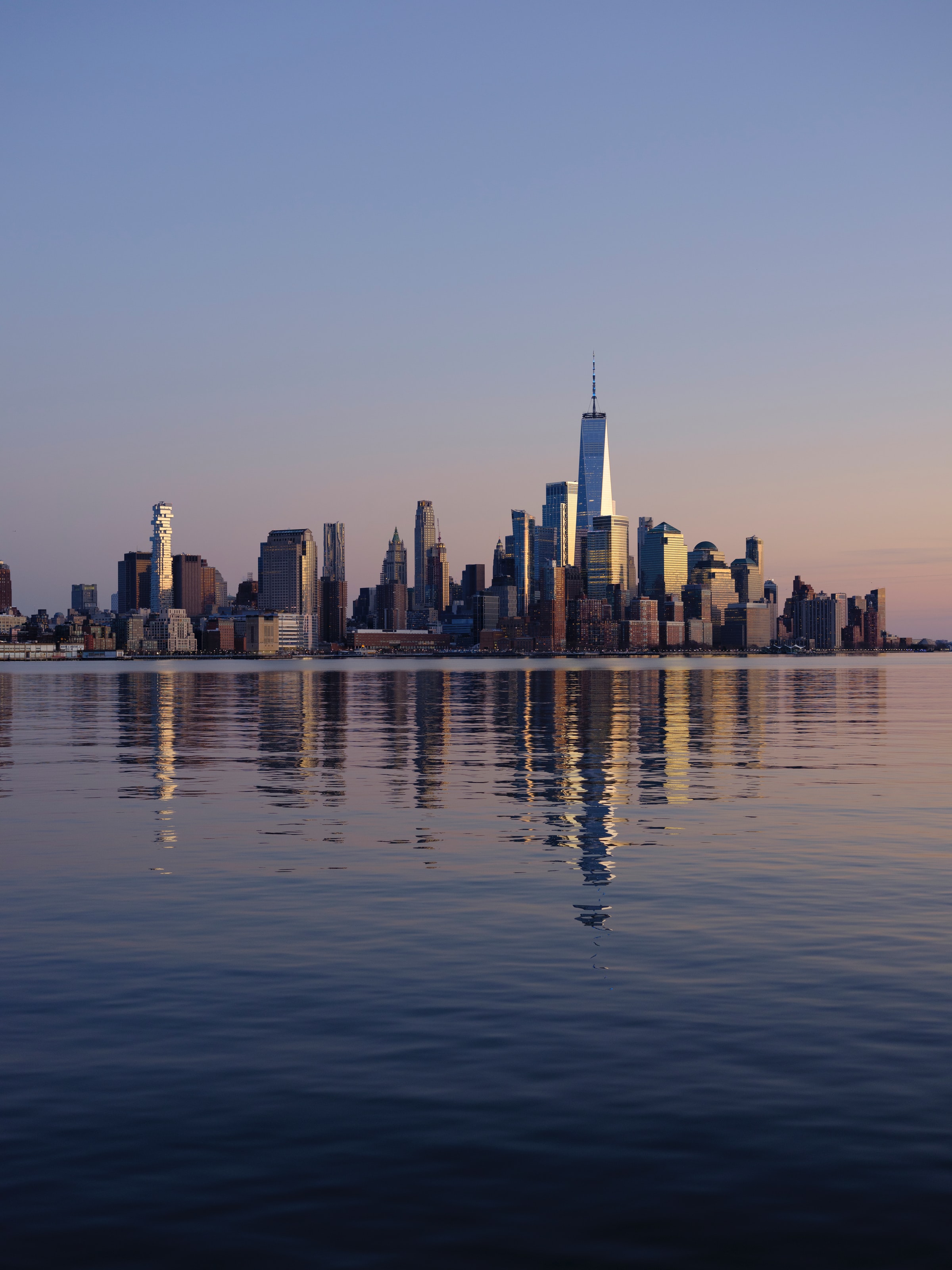 new york, building, cities, water home screen for smartphone