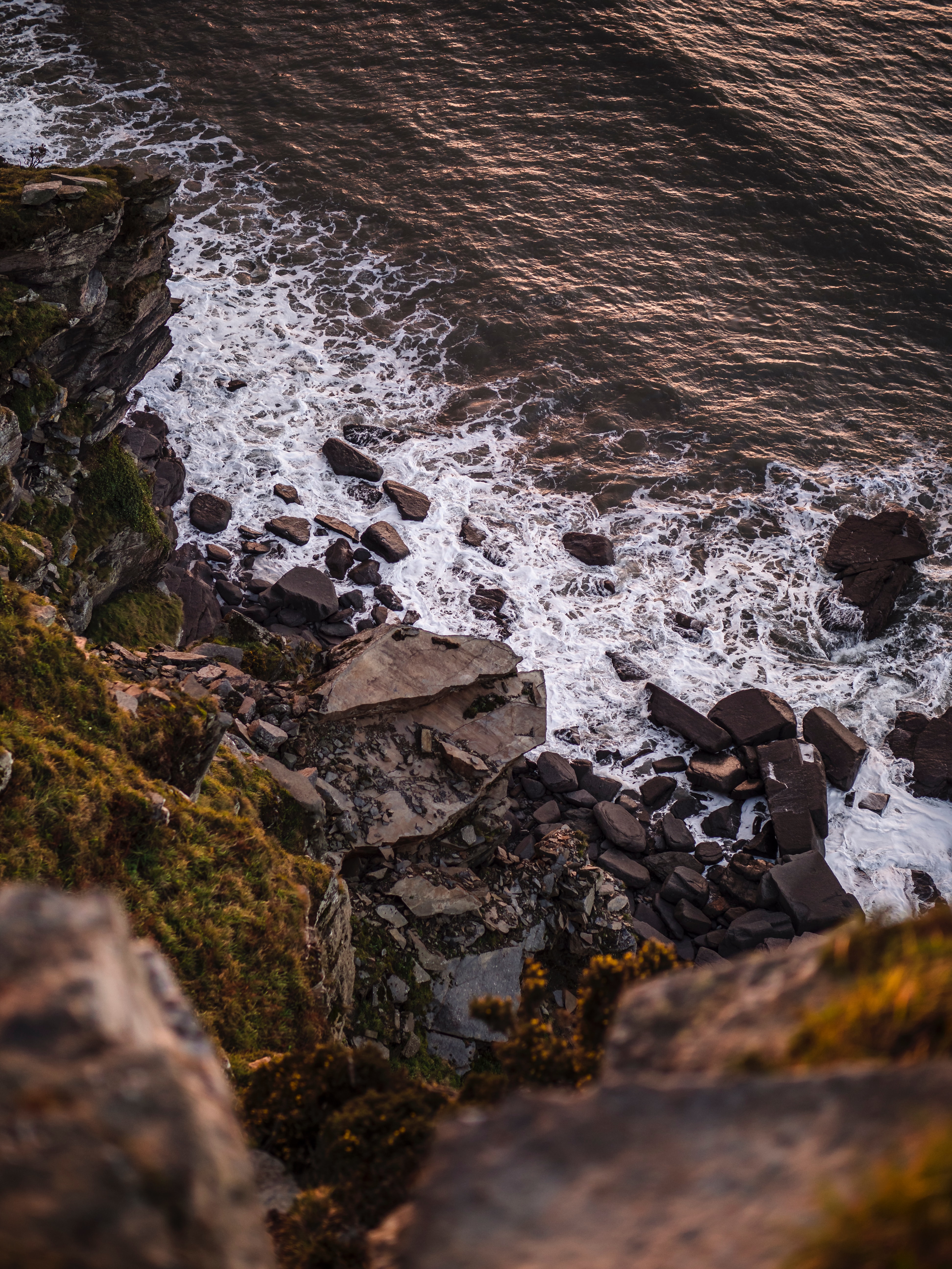 sea, nature, water, waves, rocks, shore, bank Free Stock Photo