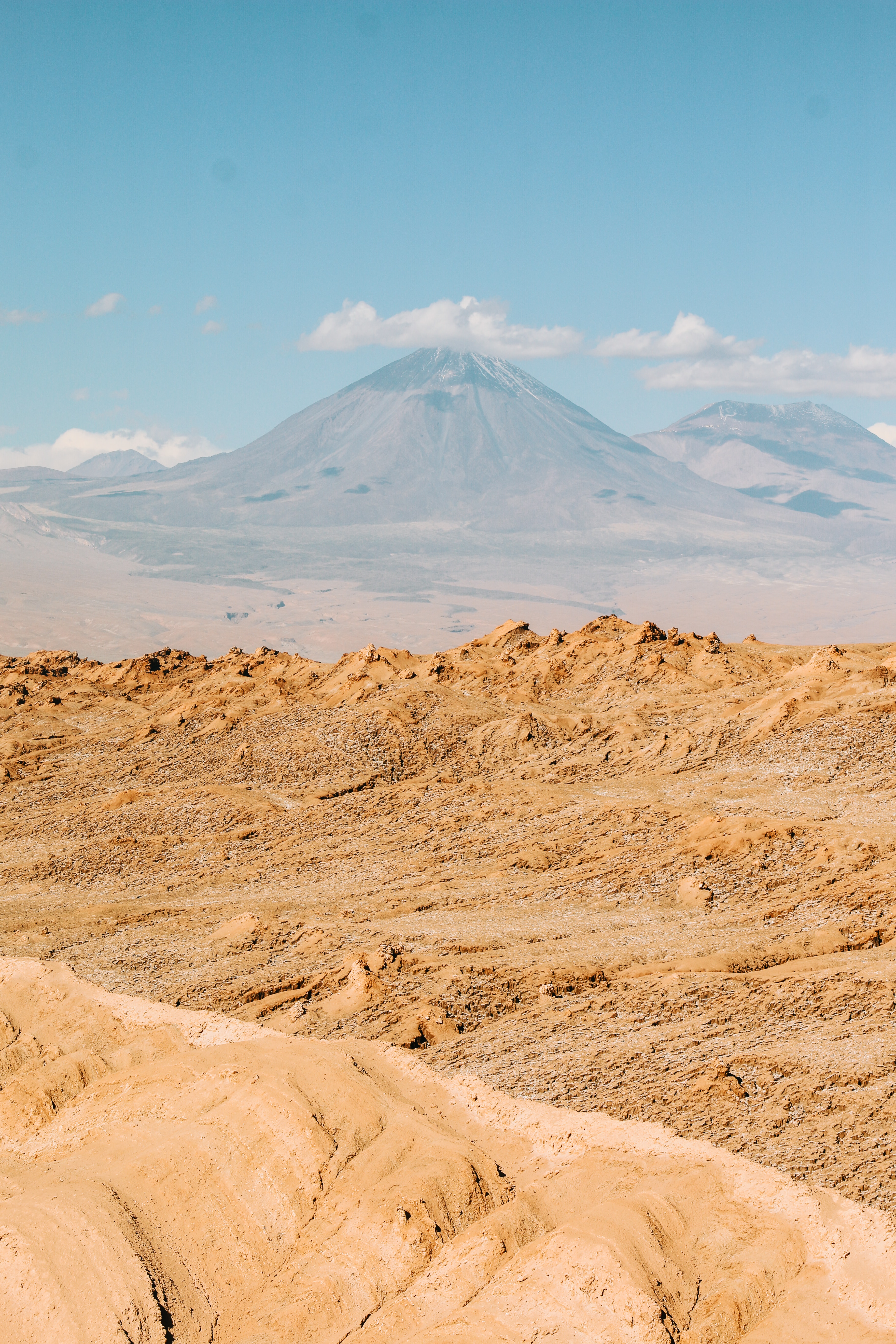 wallpapers nature, volcano, landscape, mountains, clouds, desert