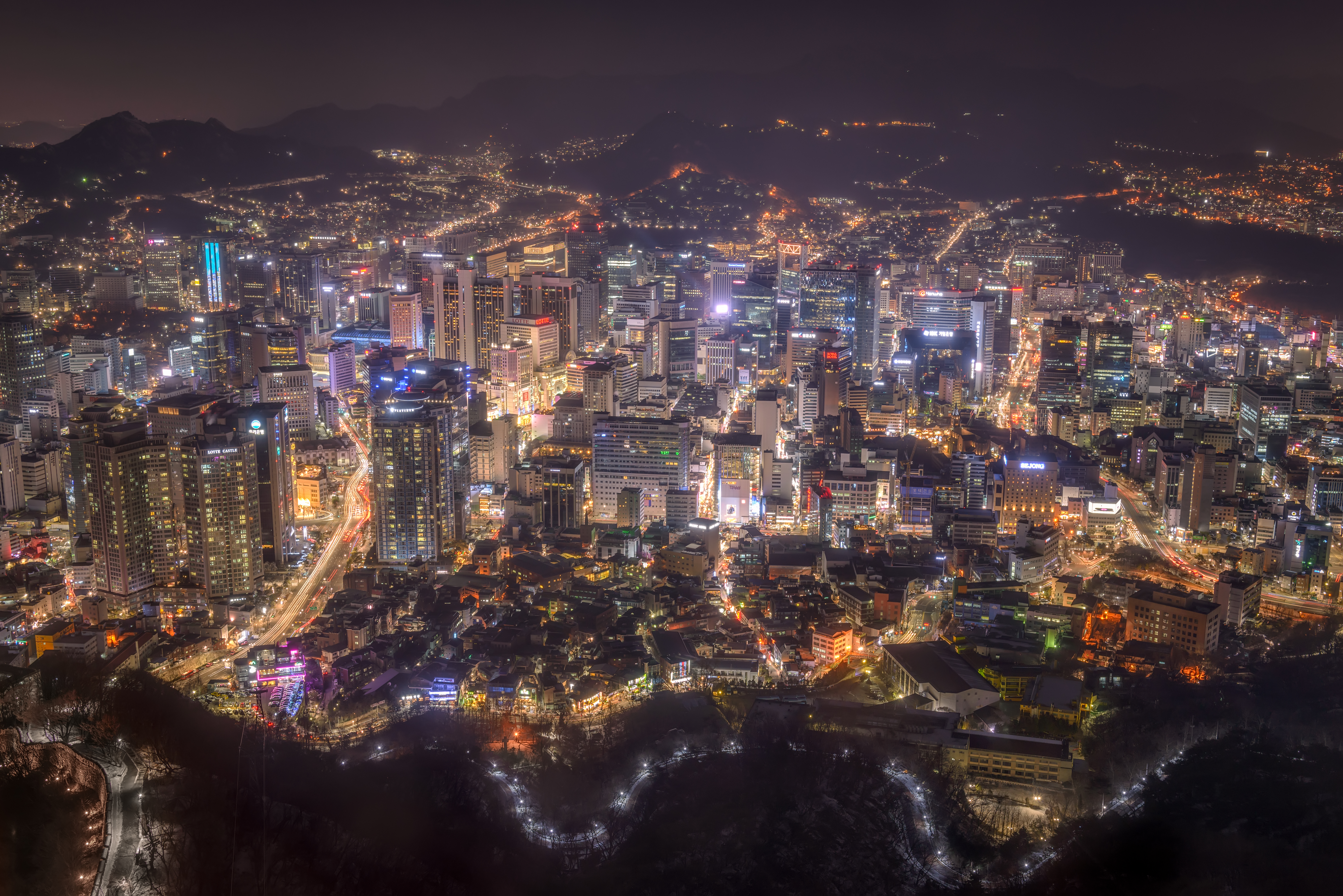 cityscape, megapolis, man made, seoul, korea, night, cities