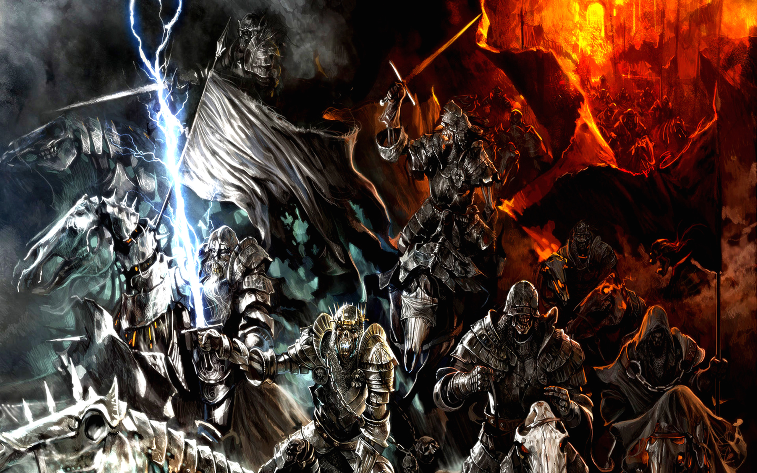32k Wallpaper Warrior battle, dark, fantasy