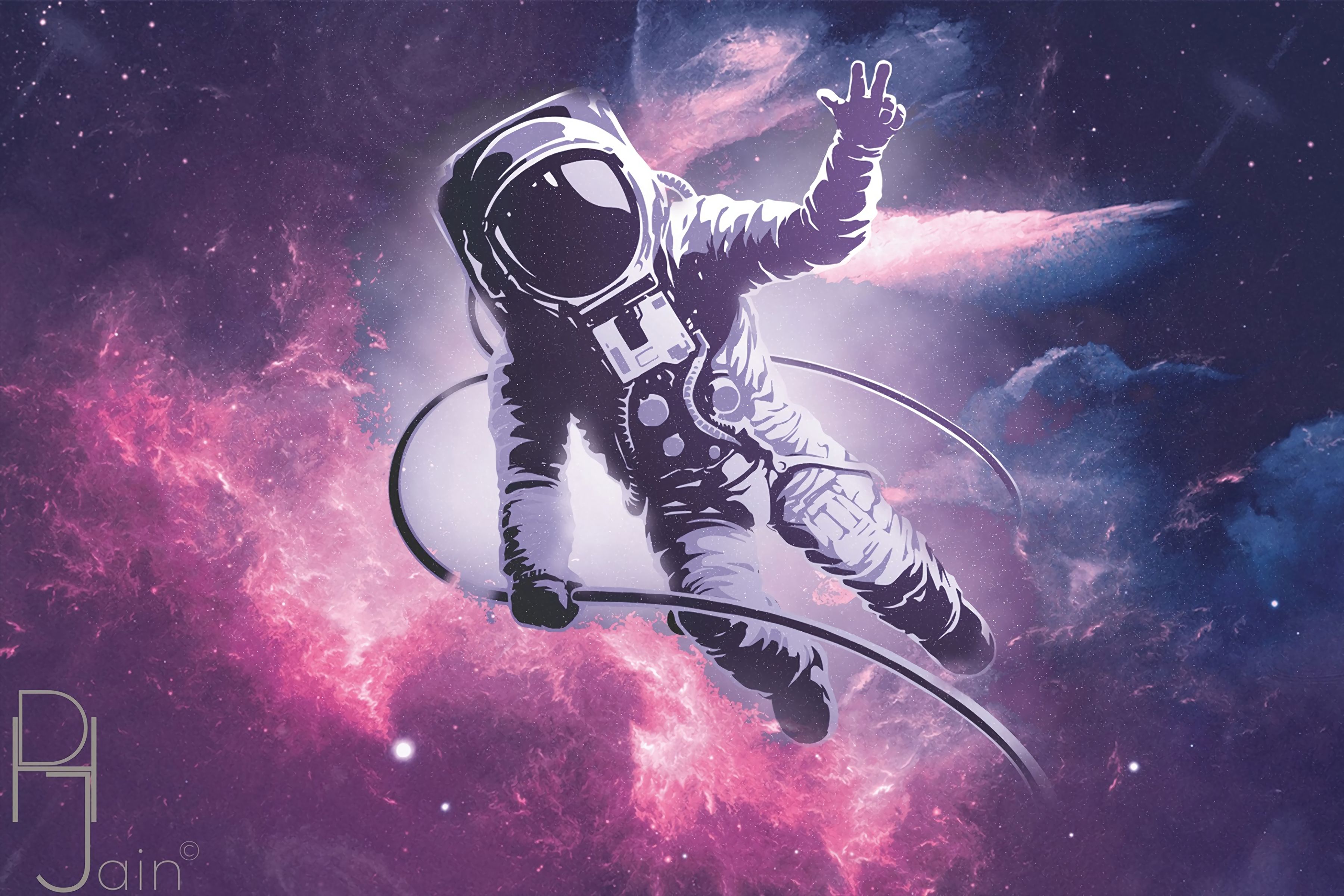 Cosmonaut art, universe, space suit, spacesuit 8k Backgrounds