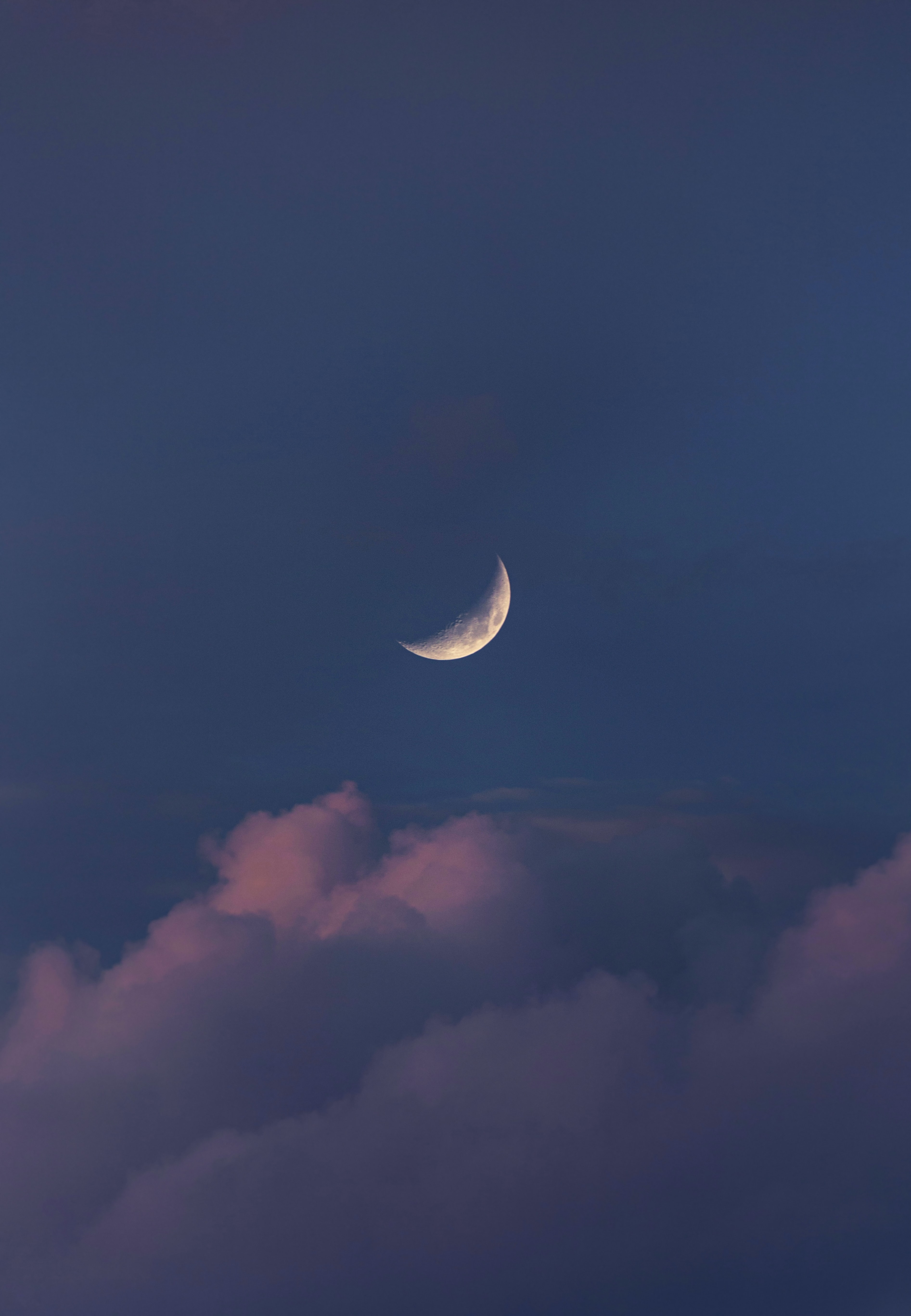 111595 скачать обои облака, природа, луна, сумерки, вечер - заставки и картинки бесплатно
