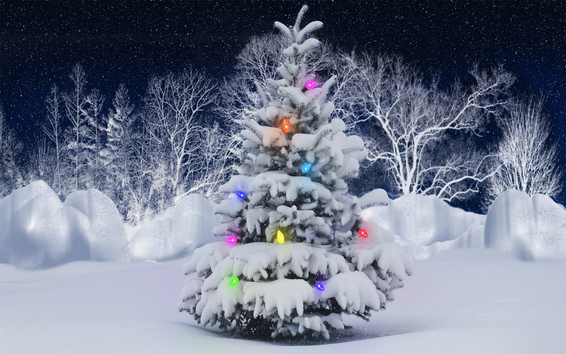561552壁紙のダウンロードホリデー, クリスマス, クリスマスのあかり, クリスマスツリー, 雪-スクリーンセーバーと写真を無料で