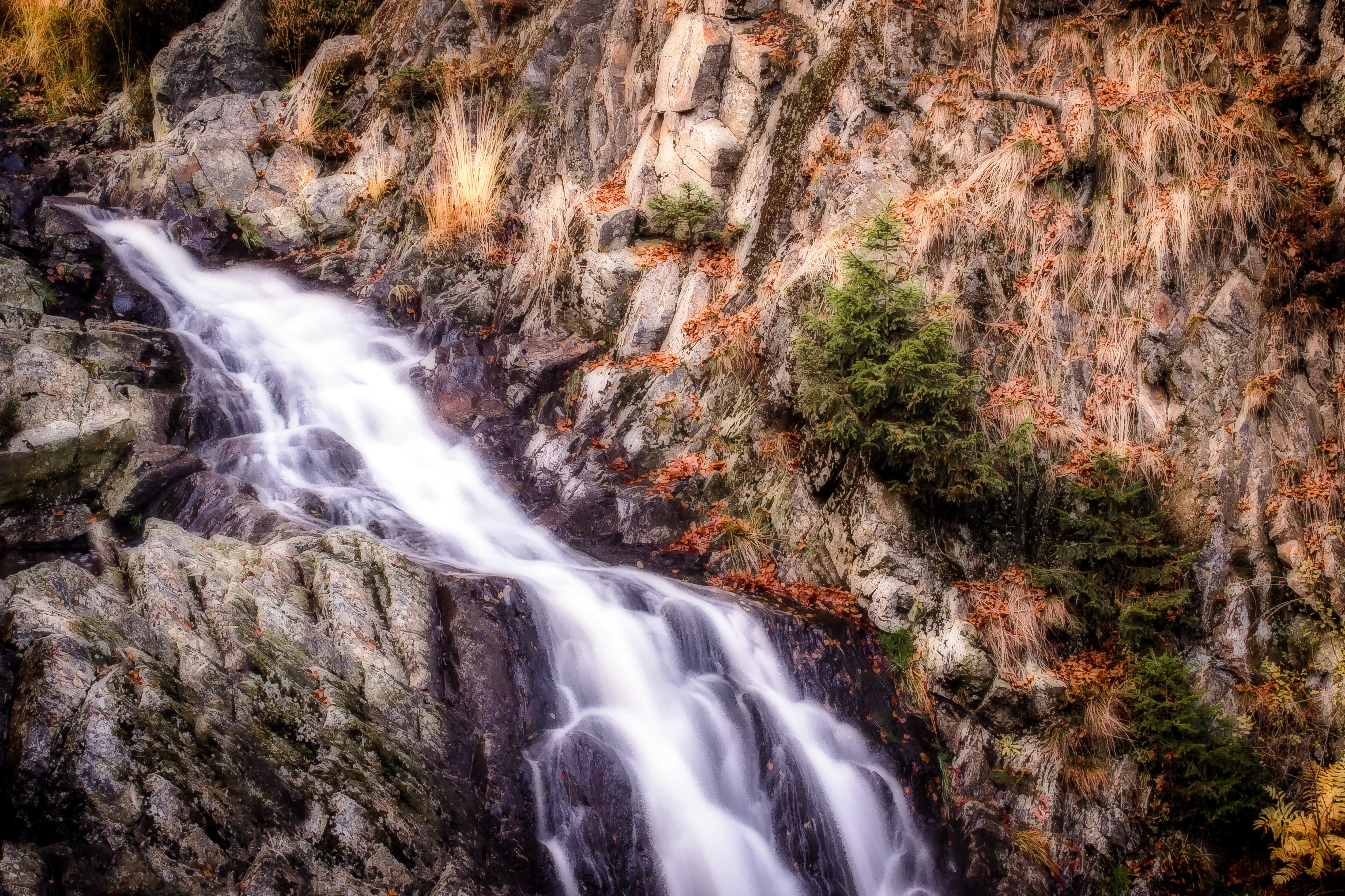 Laden Sie das Wasserfall, Natur, Stones, Mountains, Hdr-Bild kostenlos auf Ihren PC-Desktop herunter