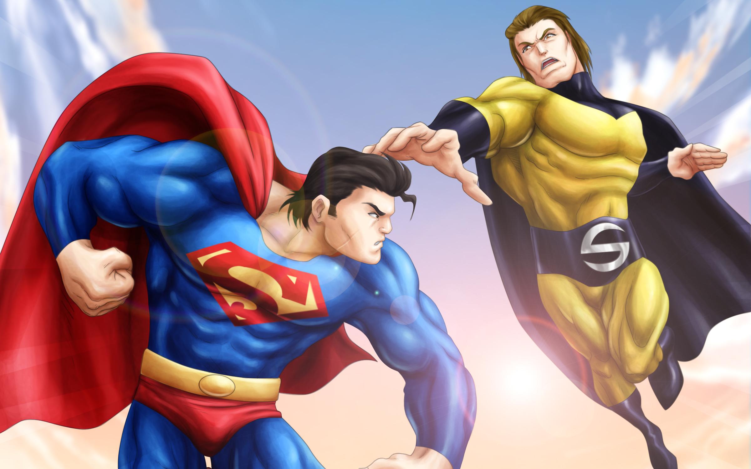 Читать сильный герой. Sentry vs Superman. Супергерой. Супермен комикс. Сильный Супермен.