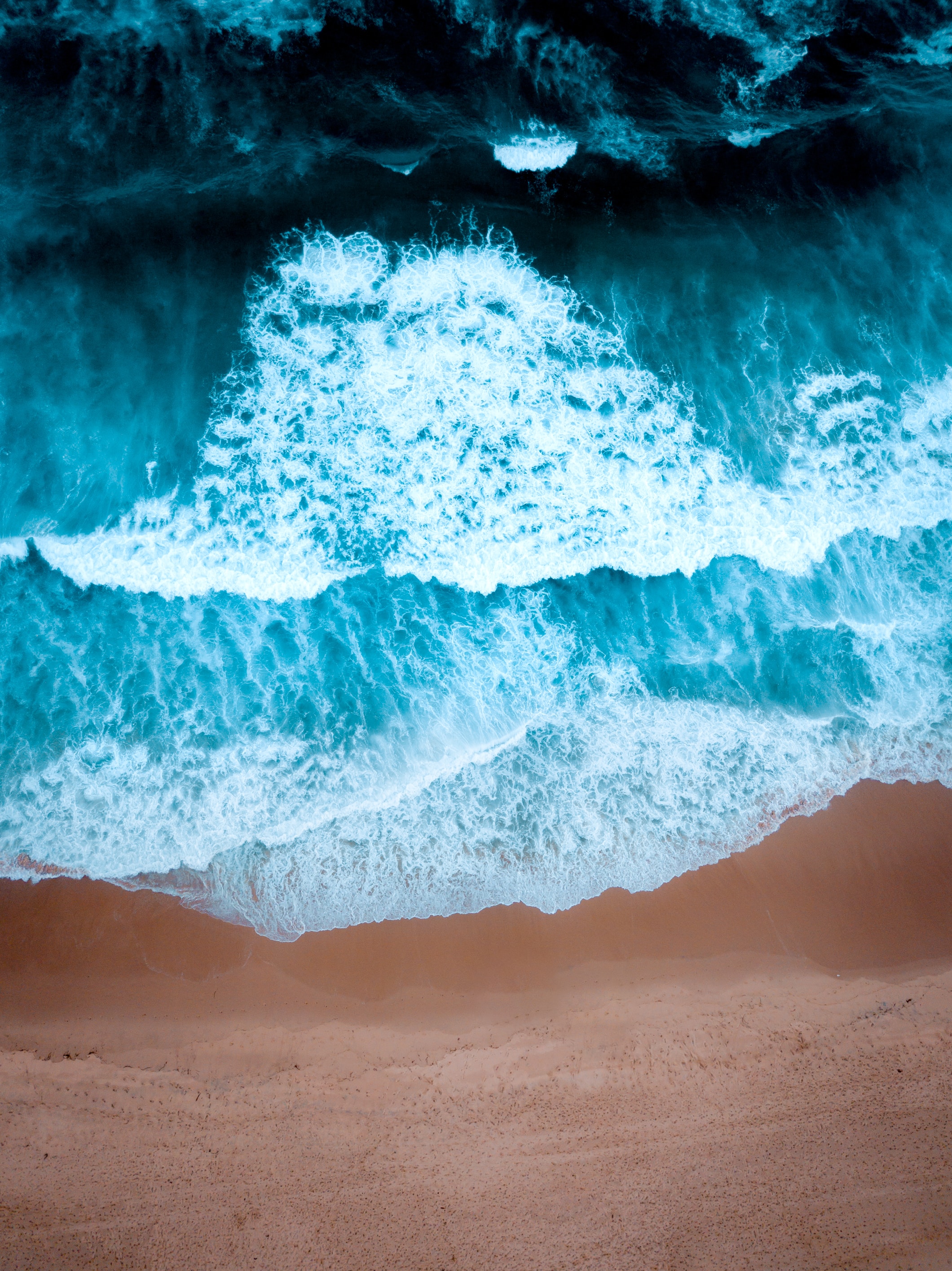Laden Sie das Strand, Natur, Wasser, Waves, Sand, Blick Von Oben-Bild kostenlos auf Ihren PC-Desktop herunter