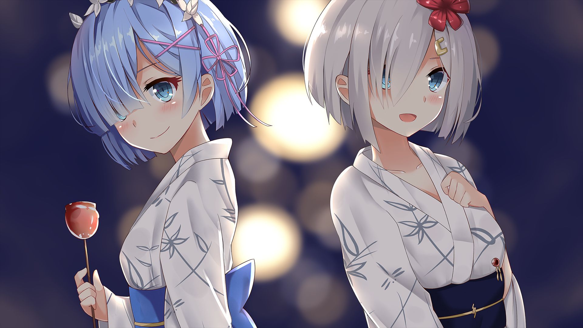 wallpapers kantai collection, anime, crossover, hamakaze (kancolle), re:zero starting life in another world, rem (re:zero)