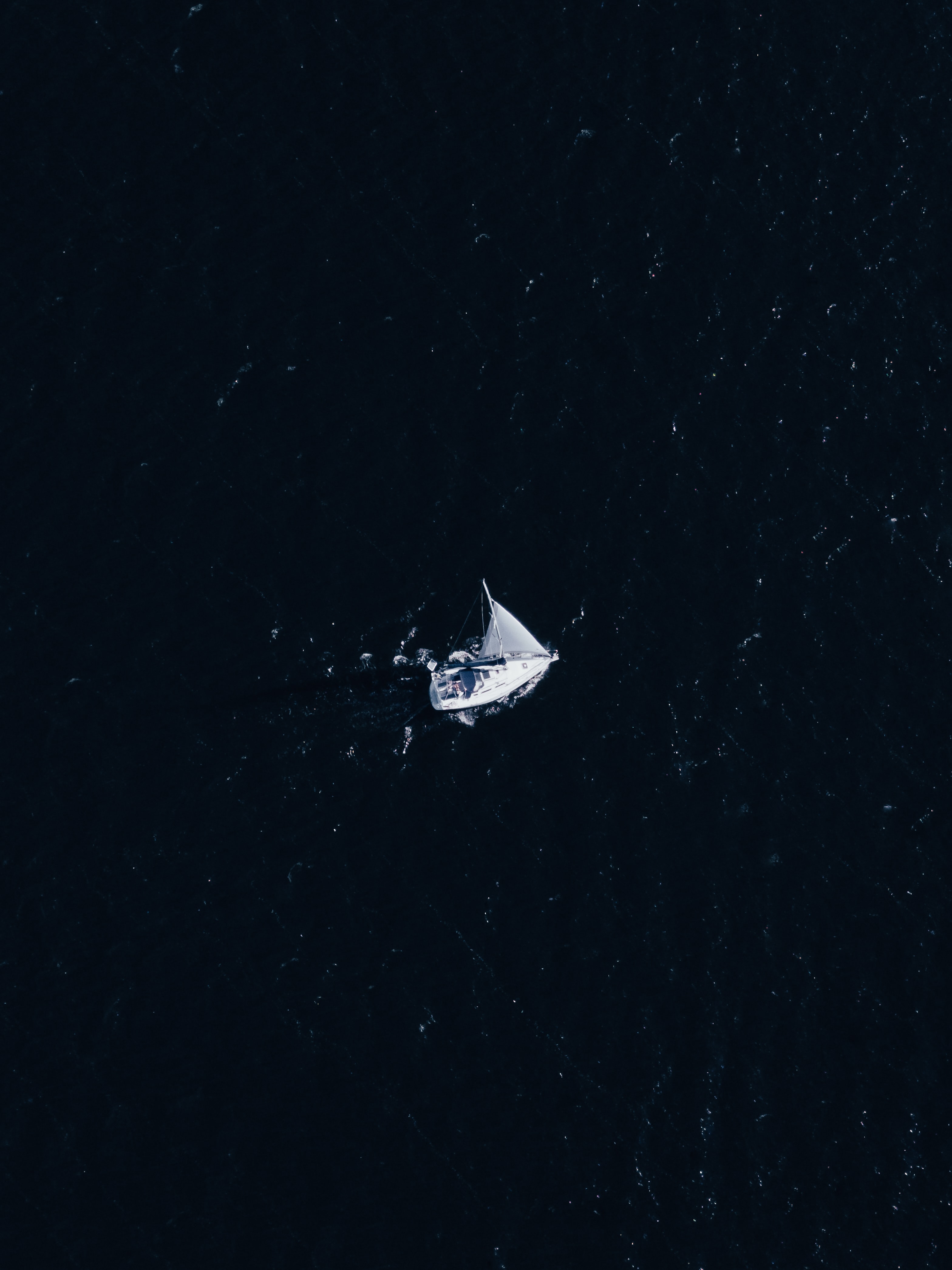sailboat, sea, view from above, miscellanea, miscellaneous, boat, sailfish UHD