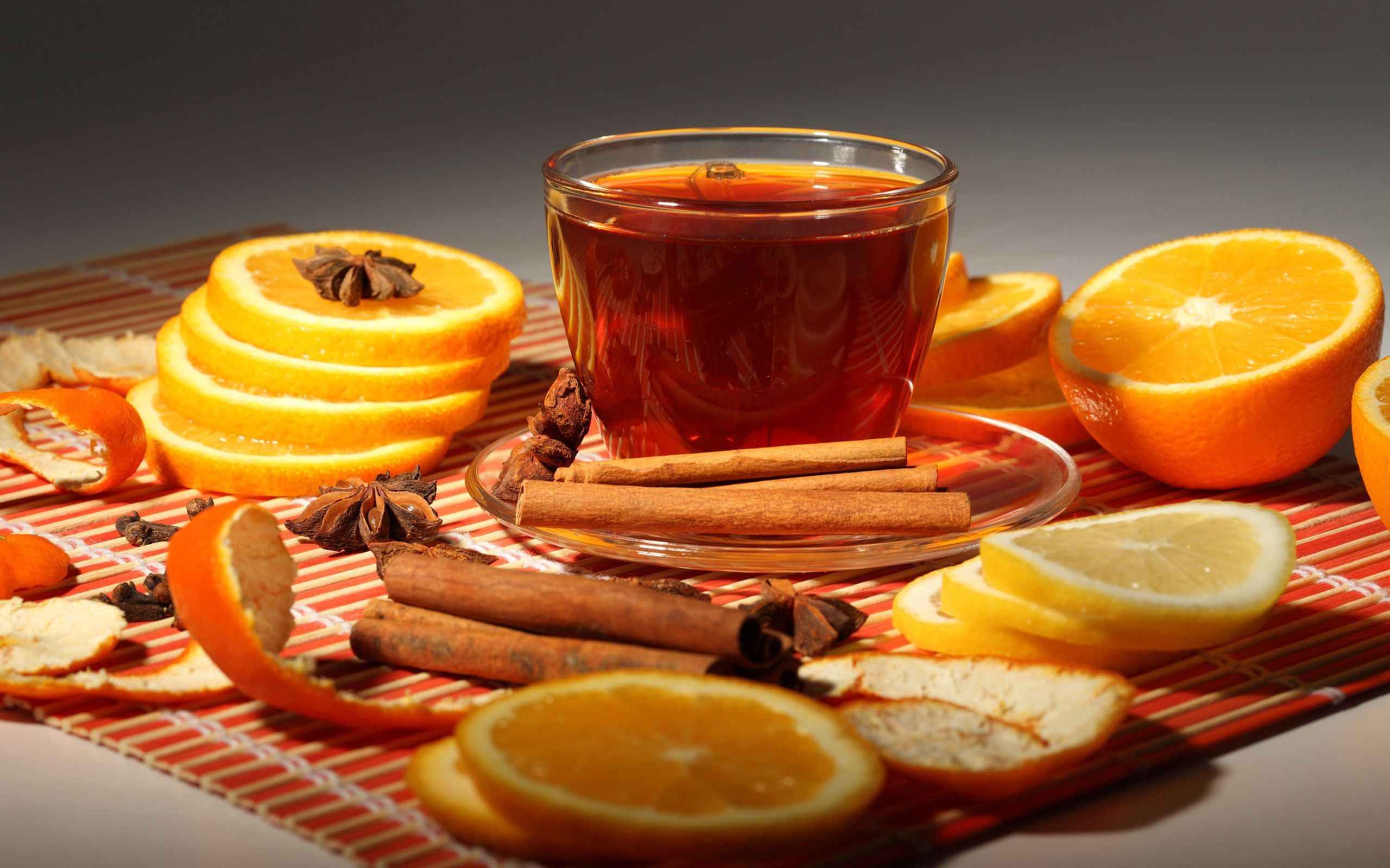 Laden Sie das Lebensmittel, Oranges, Cinnamon, Eine Tasse, Tasse, Tee-Bild kostenlos auf Ihren PC-Desktop herunter