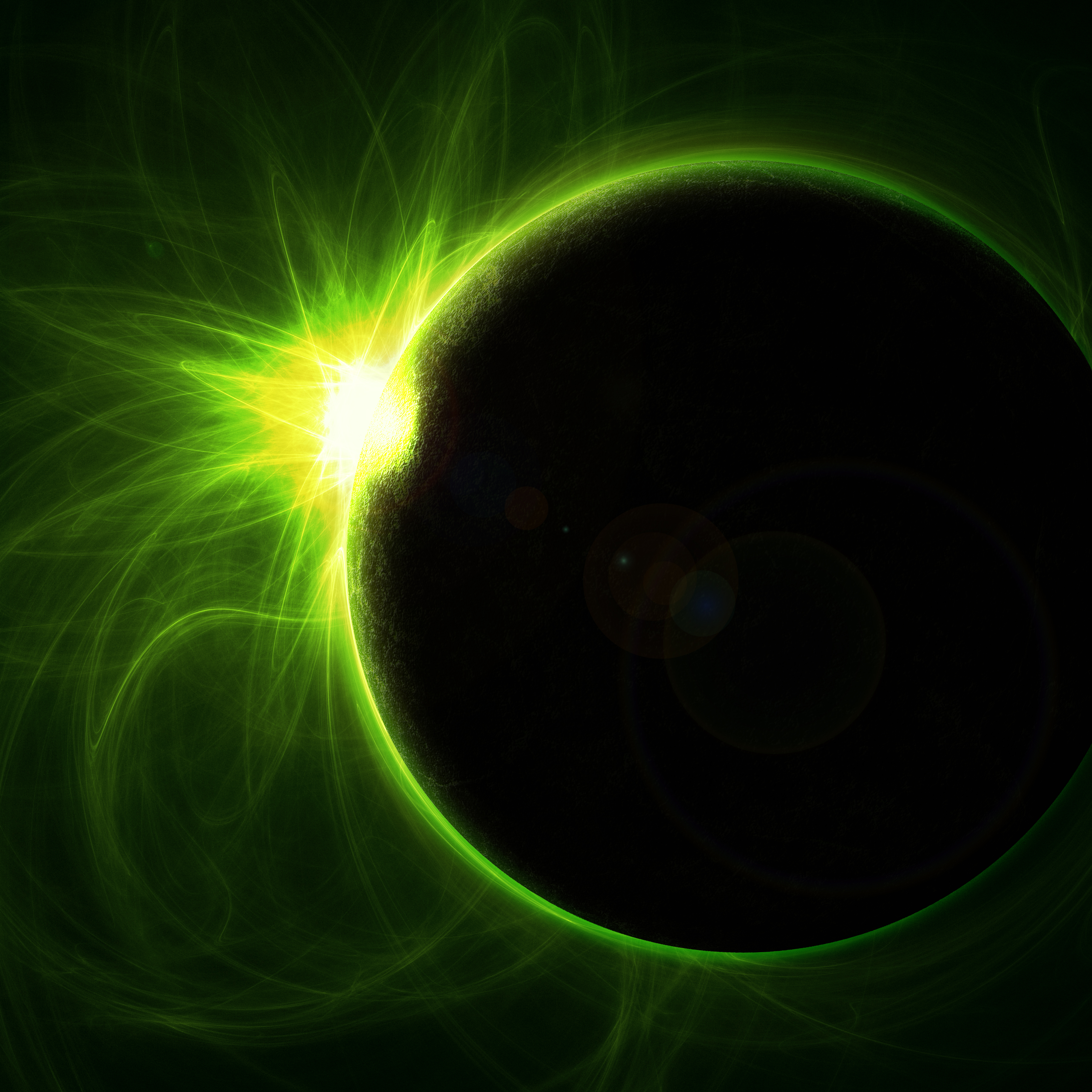 Mobile wallpaper planet, green, miscellanea, miscellaneous, ball, glow, shroud