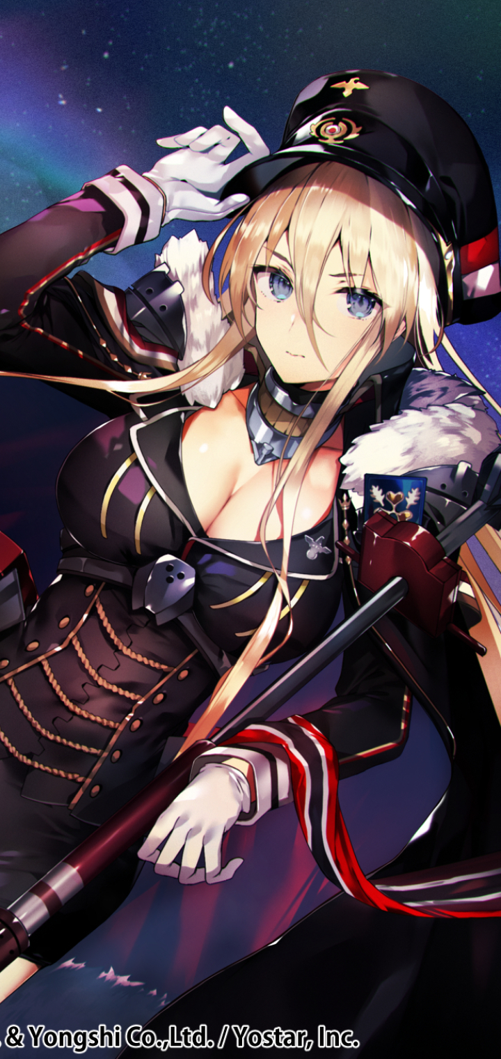 Papel De Parede Para Celular Anime Azur Lane Bismarck Pista Azul