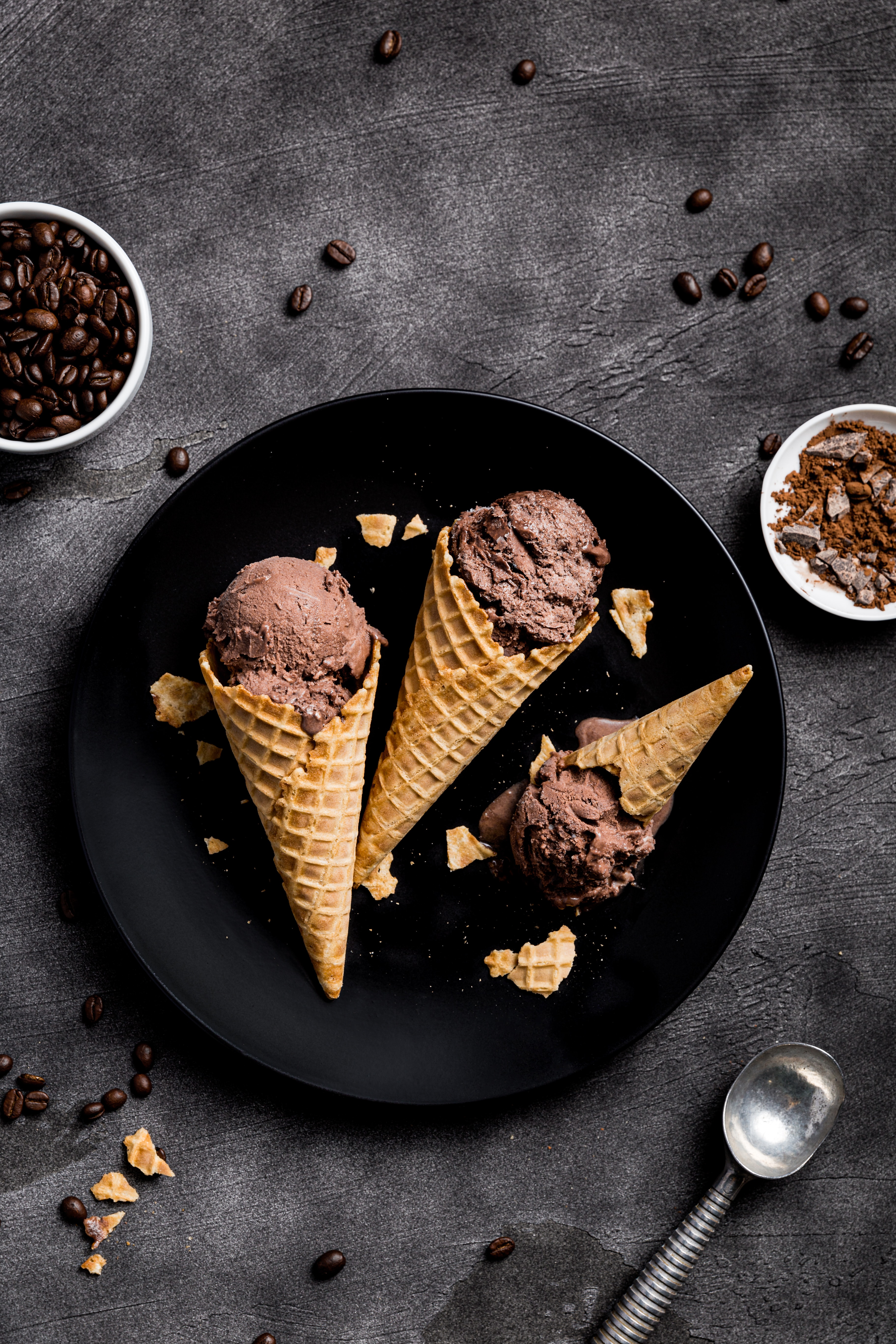 food, ice cream, coffee, desert, grains, grain Smartphone Background