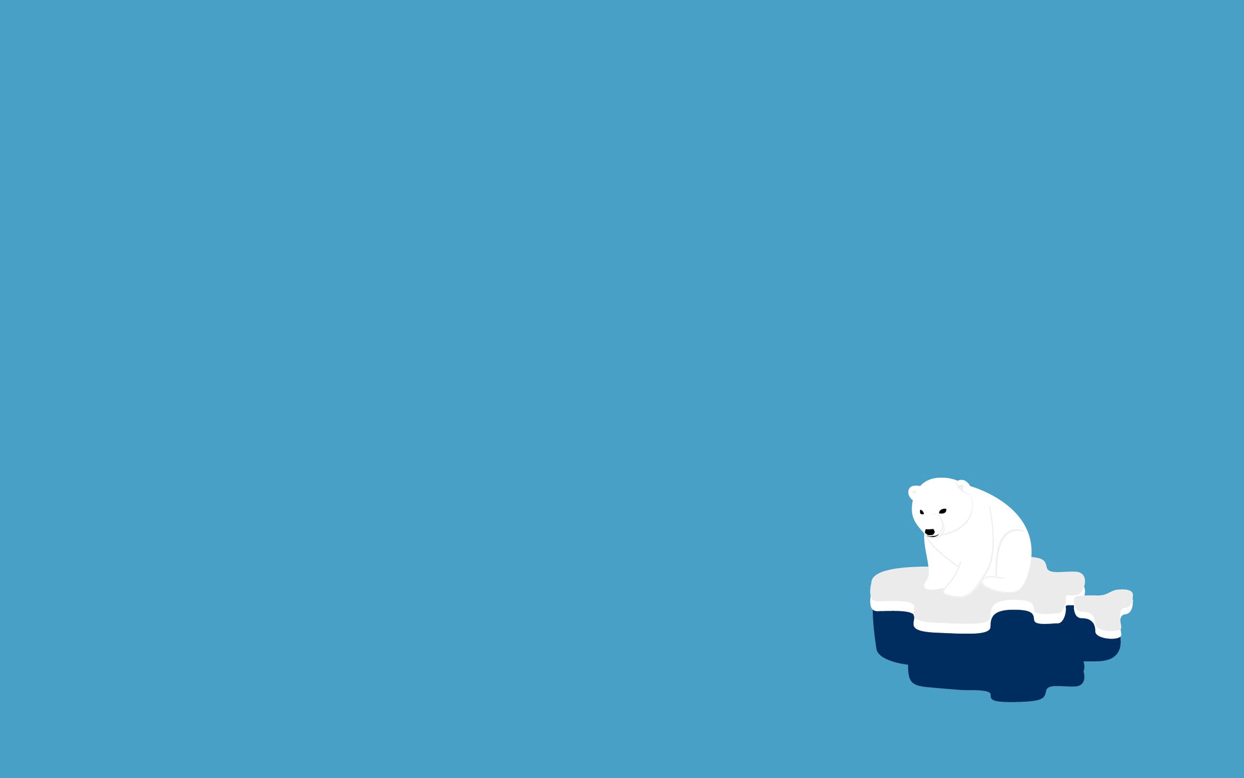 ice floe, ice, minimalism Polar Bear Cellphone FHD pic