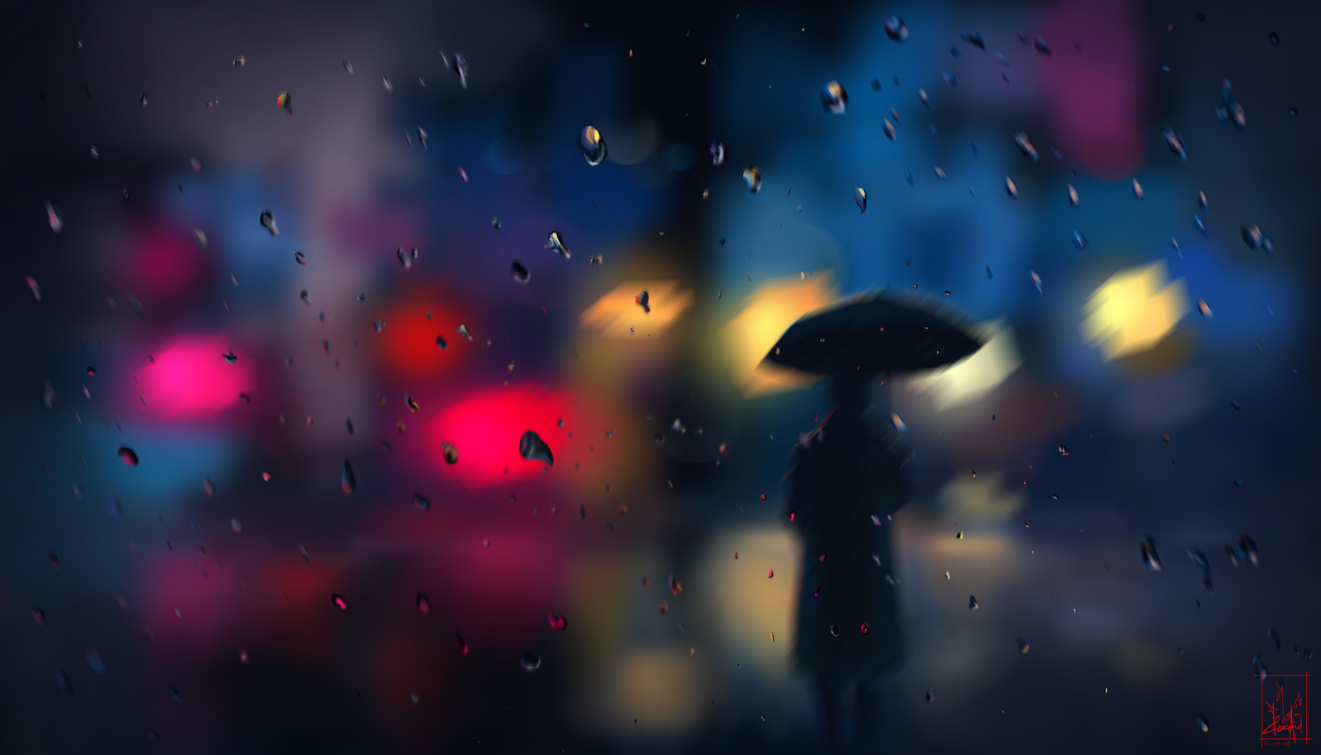 blur, art, rain, drops, lights, silhouette, smooth, bokeh, boquet 8K