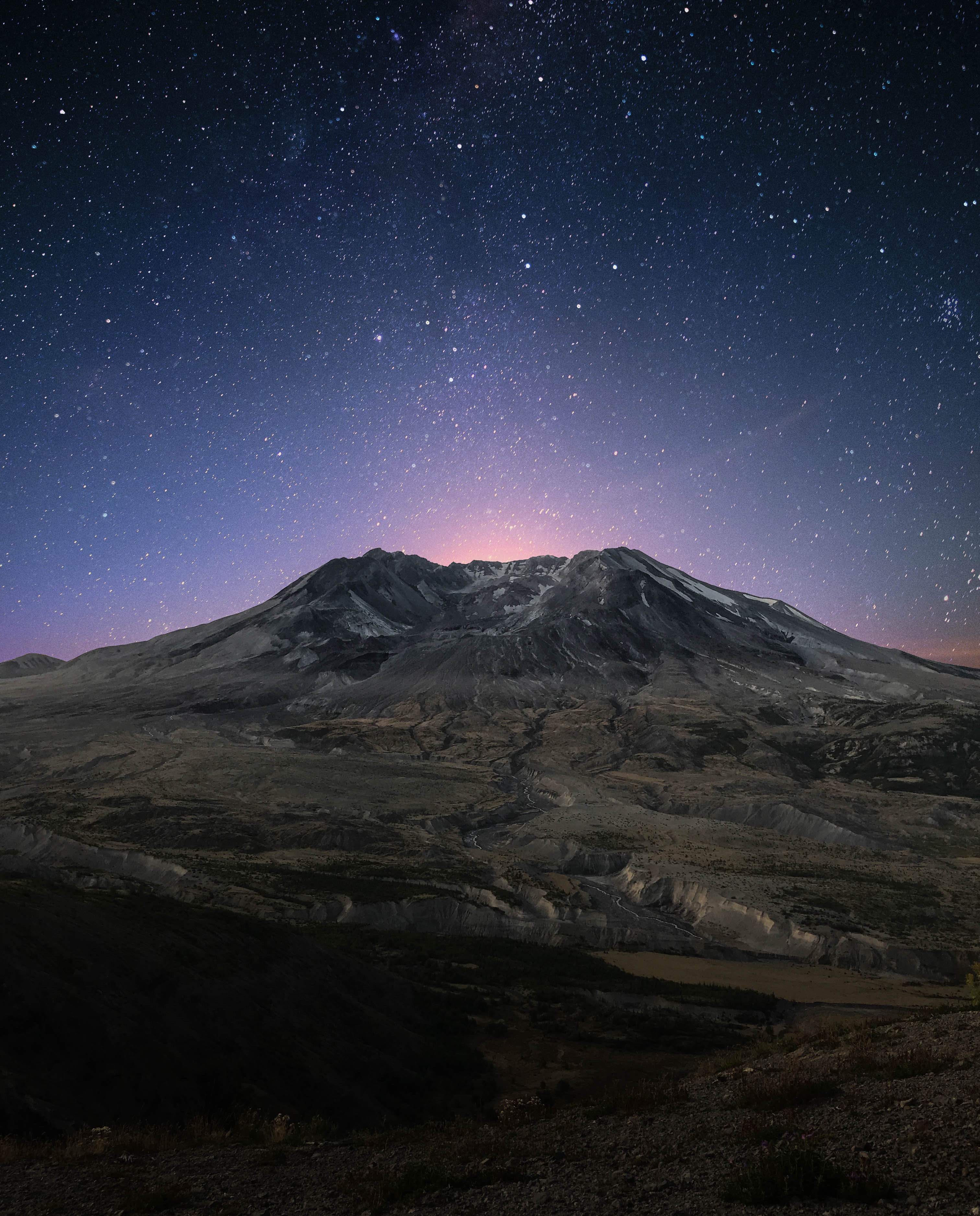 Free HD mountain, nature, stars, night, starry sky, mountain landscape