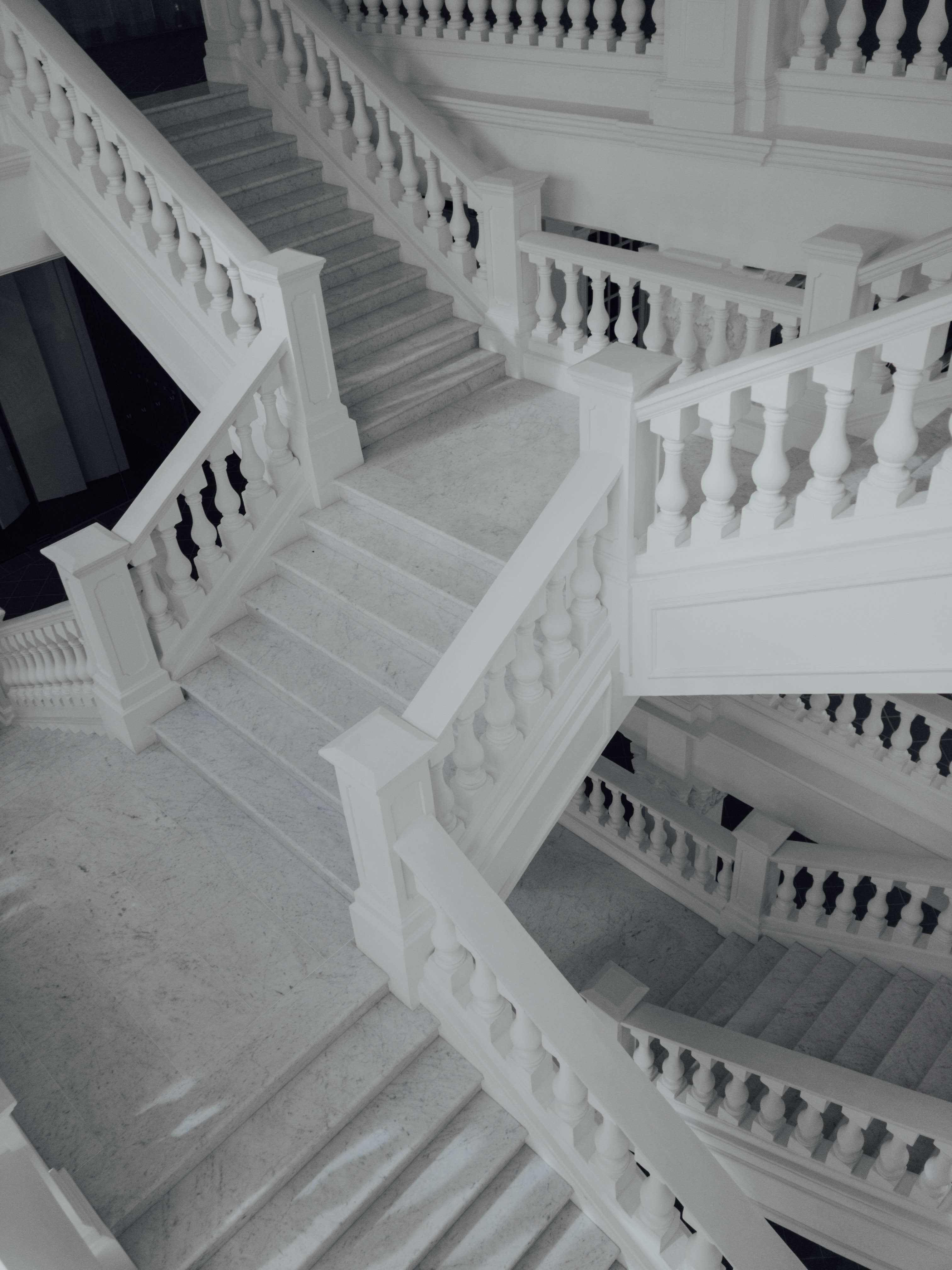 architecture, white, miscellanea, miscellaneous, stairs, ladder, marble