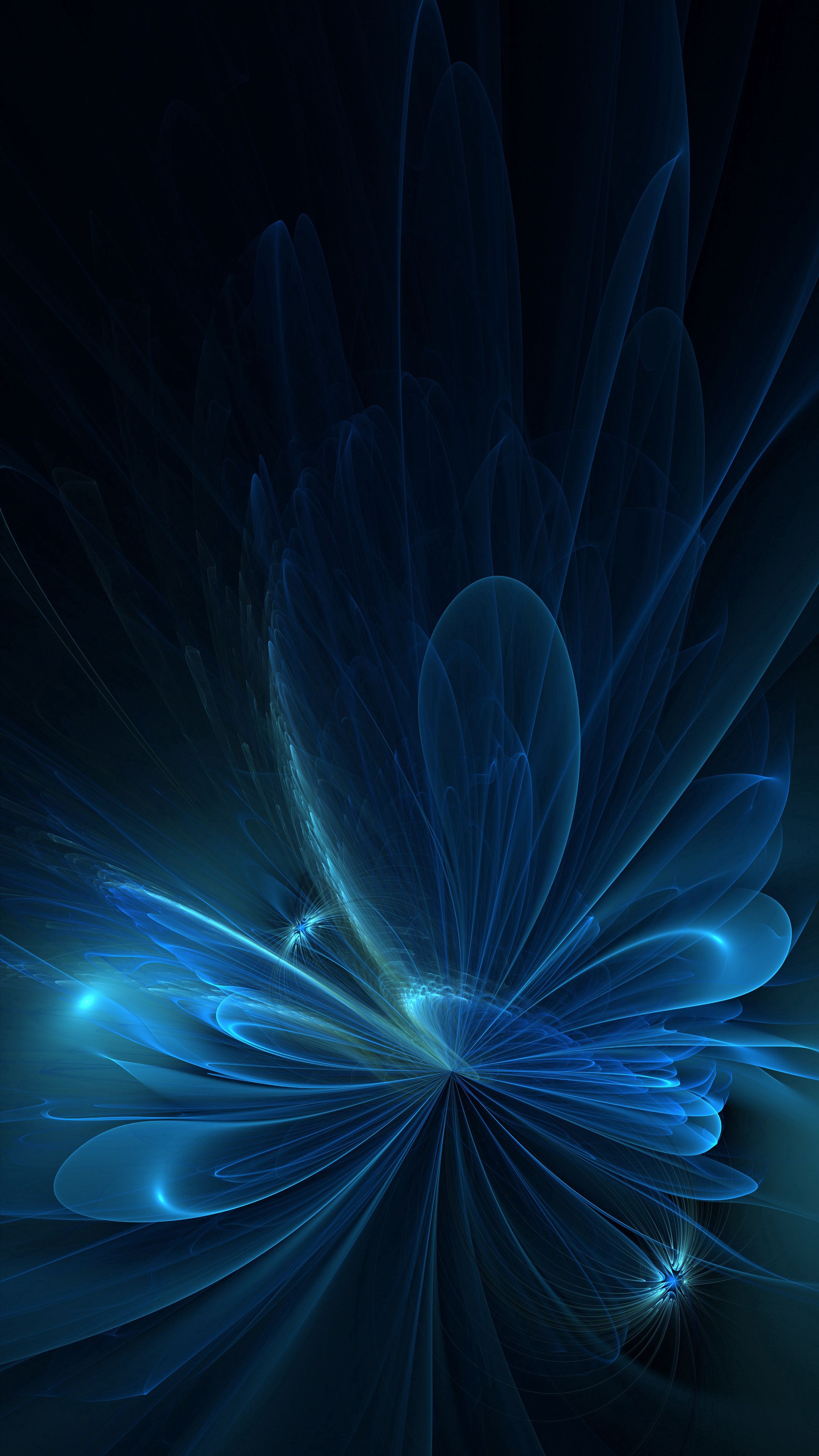 fractal, blue, abstract, glare, shine, brilliance 32K