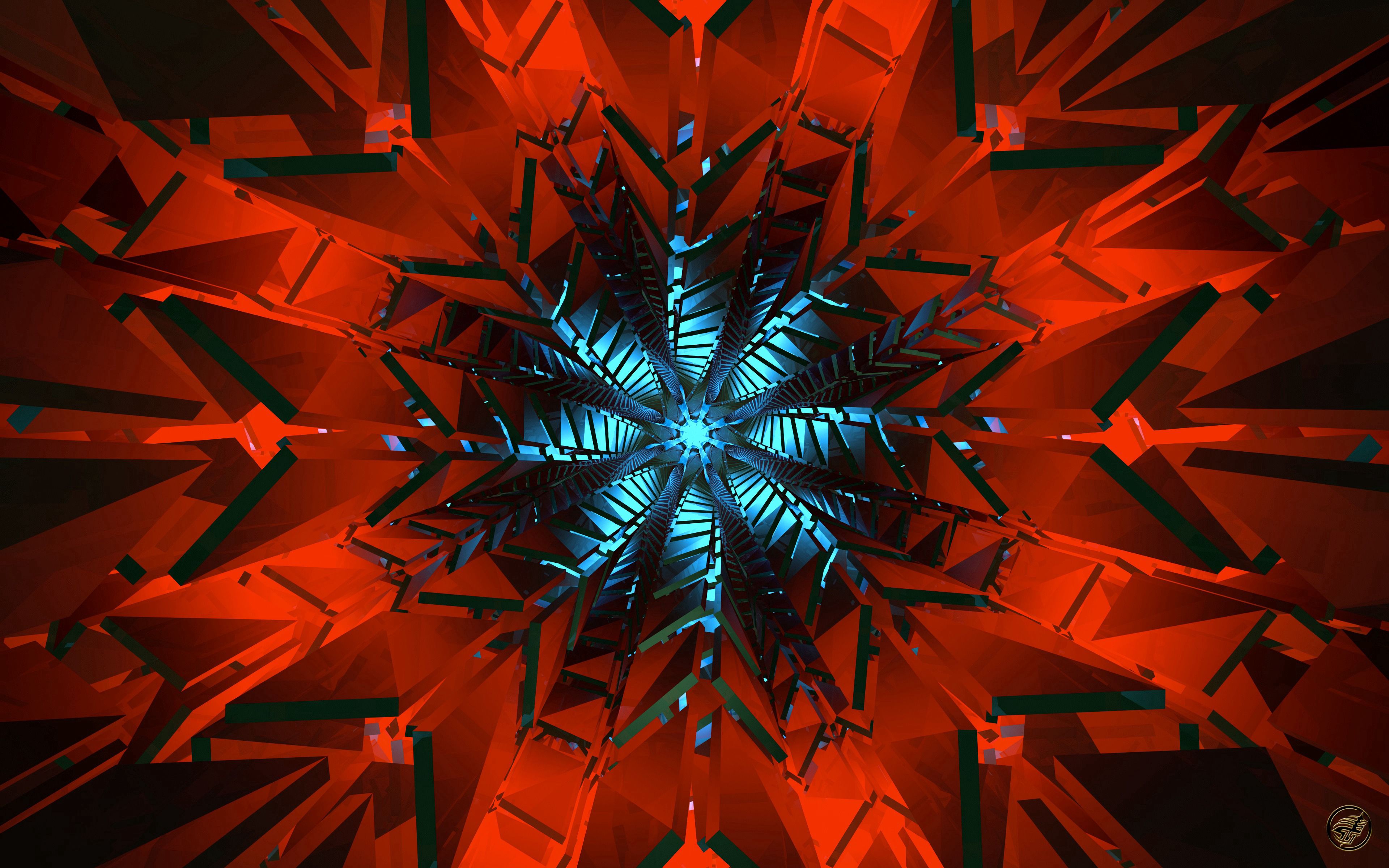 abstract, pattern, fractal, symmetry, shards, smithereens 4K