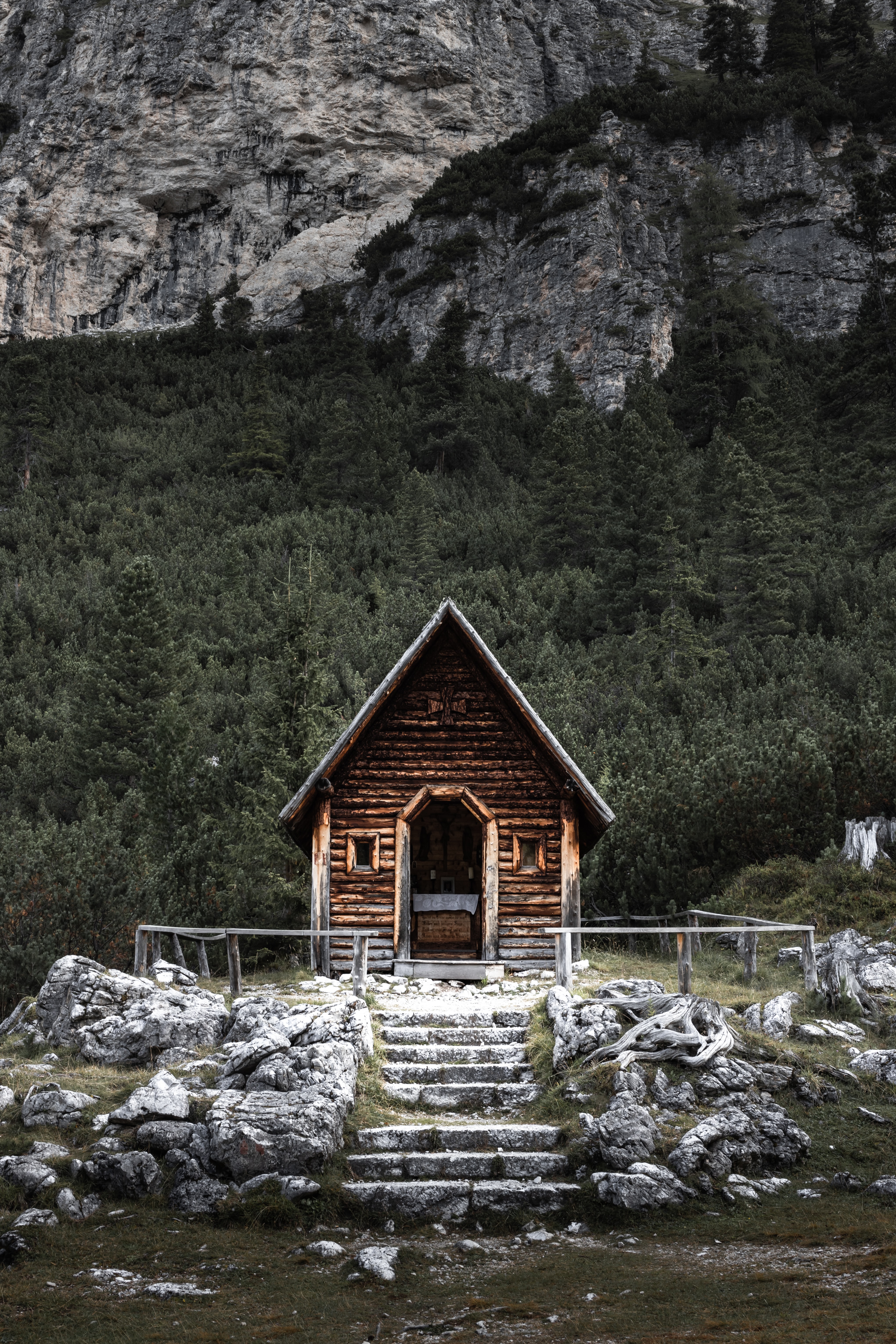 small house, nature, stones, mountains, privacy, seclusion, lodge iphone wallpaper