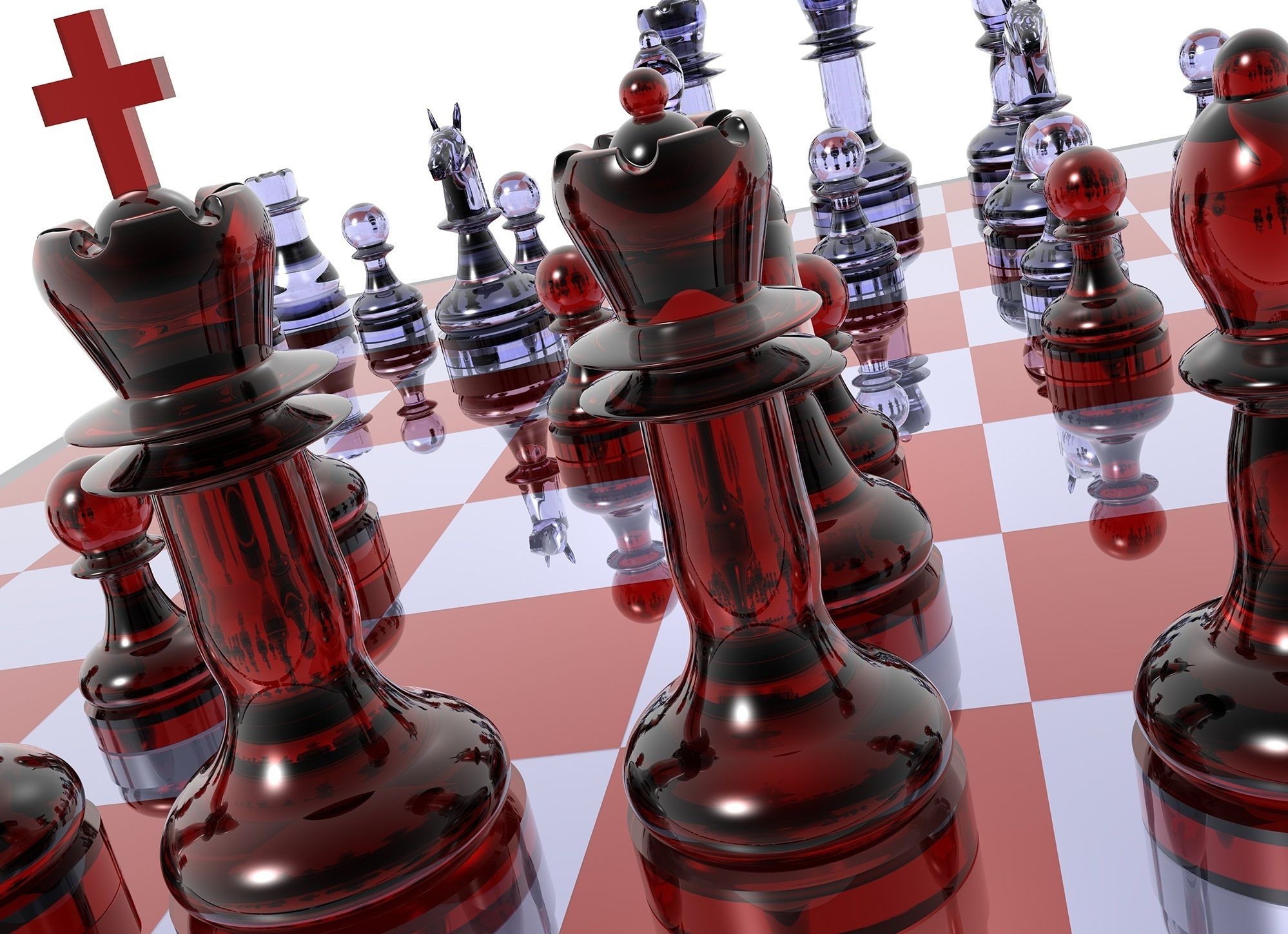Download mobile wallpaper 3D, Chess, Glass, Shapes, Shape, Board for free.
