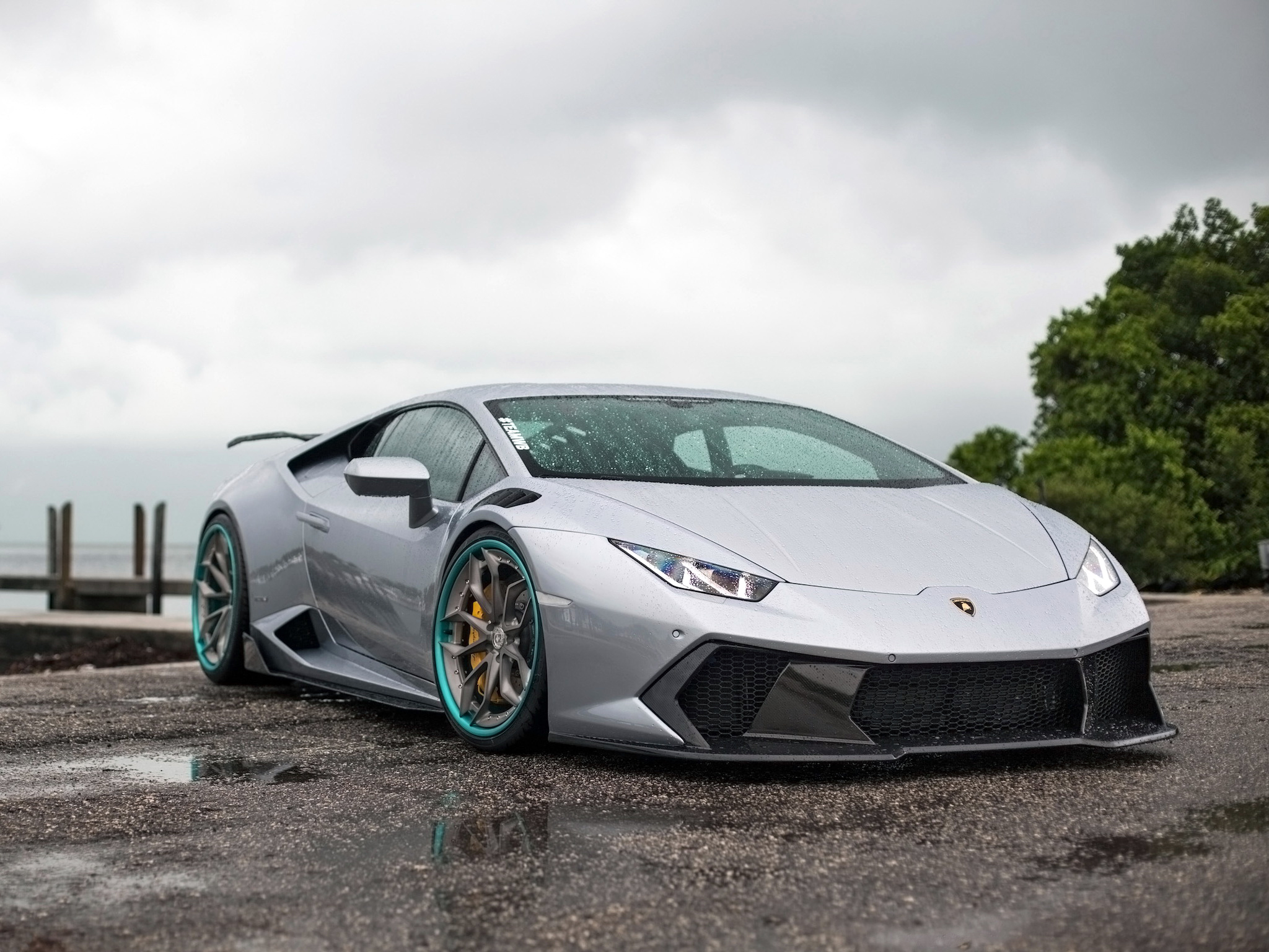 lamborghini, cars, grey, side view, huracan, vorsteiner for android