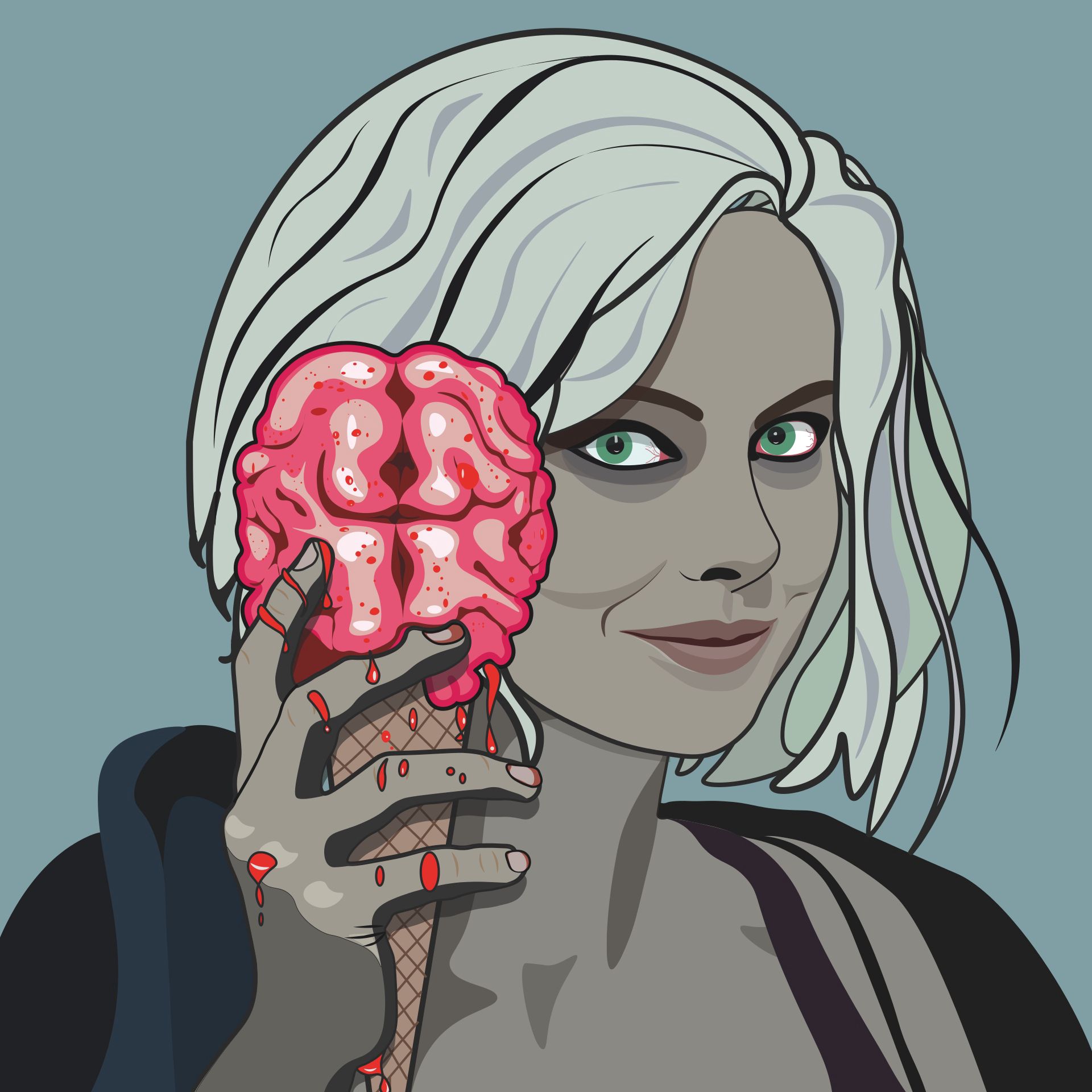 brain, girl, art, halloween Ice Cream HQ Background Images
