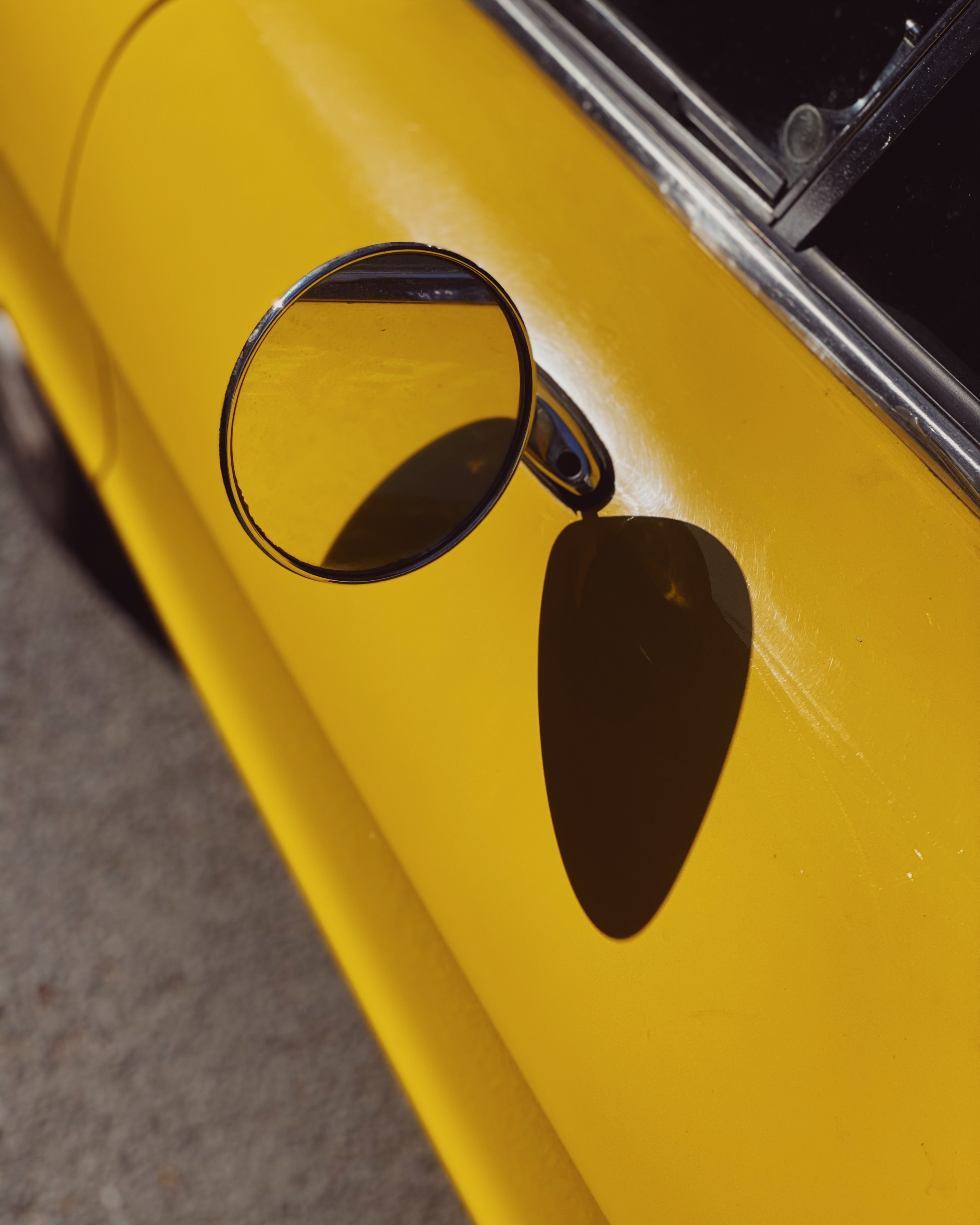 yellow, cars, mirror, car Free HD pic