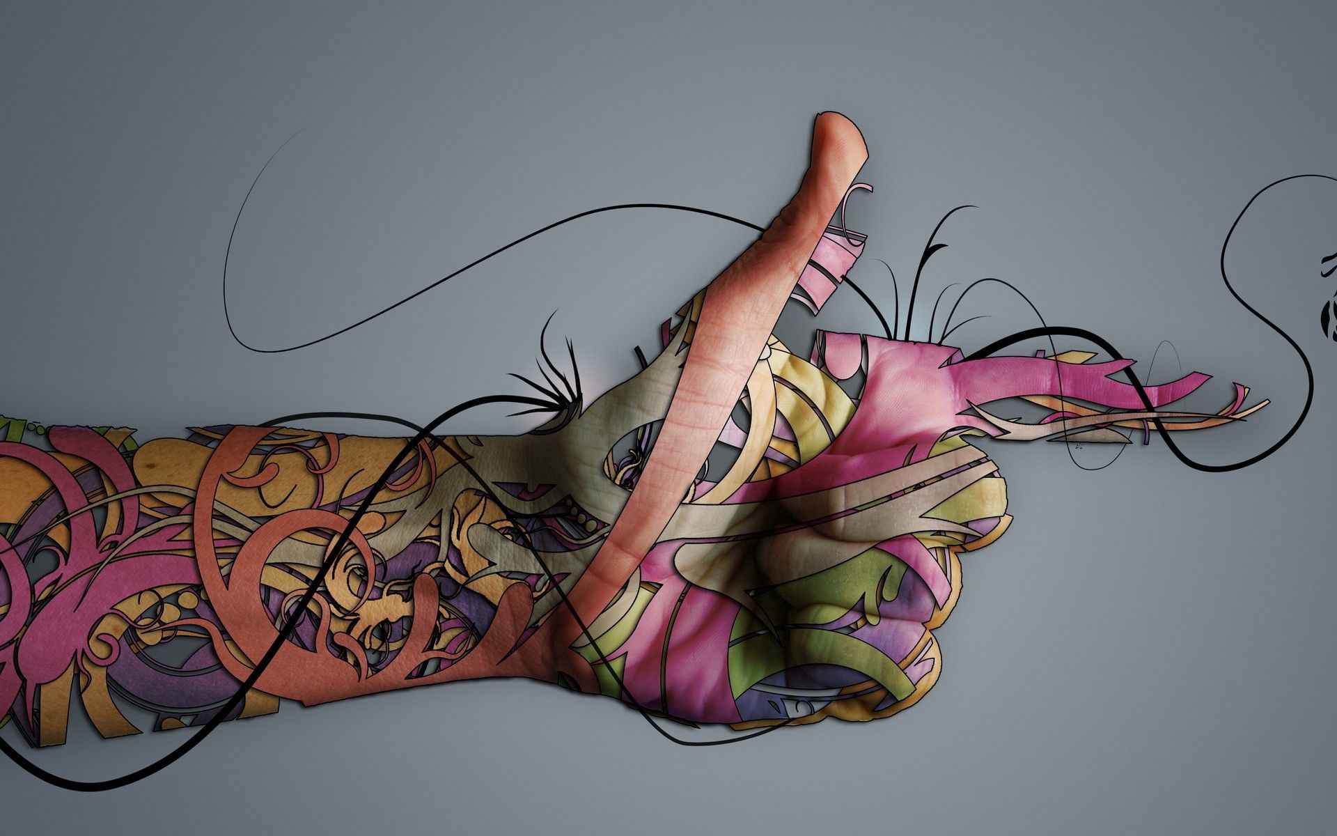 Mobile HD Wallpaper Hand art, imagination, shot, fingers
