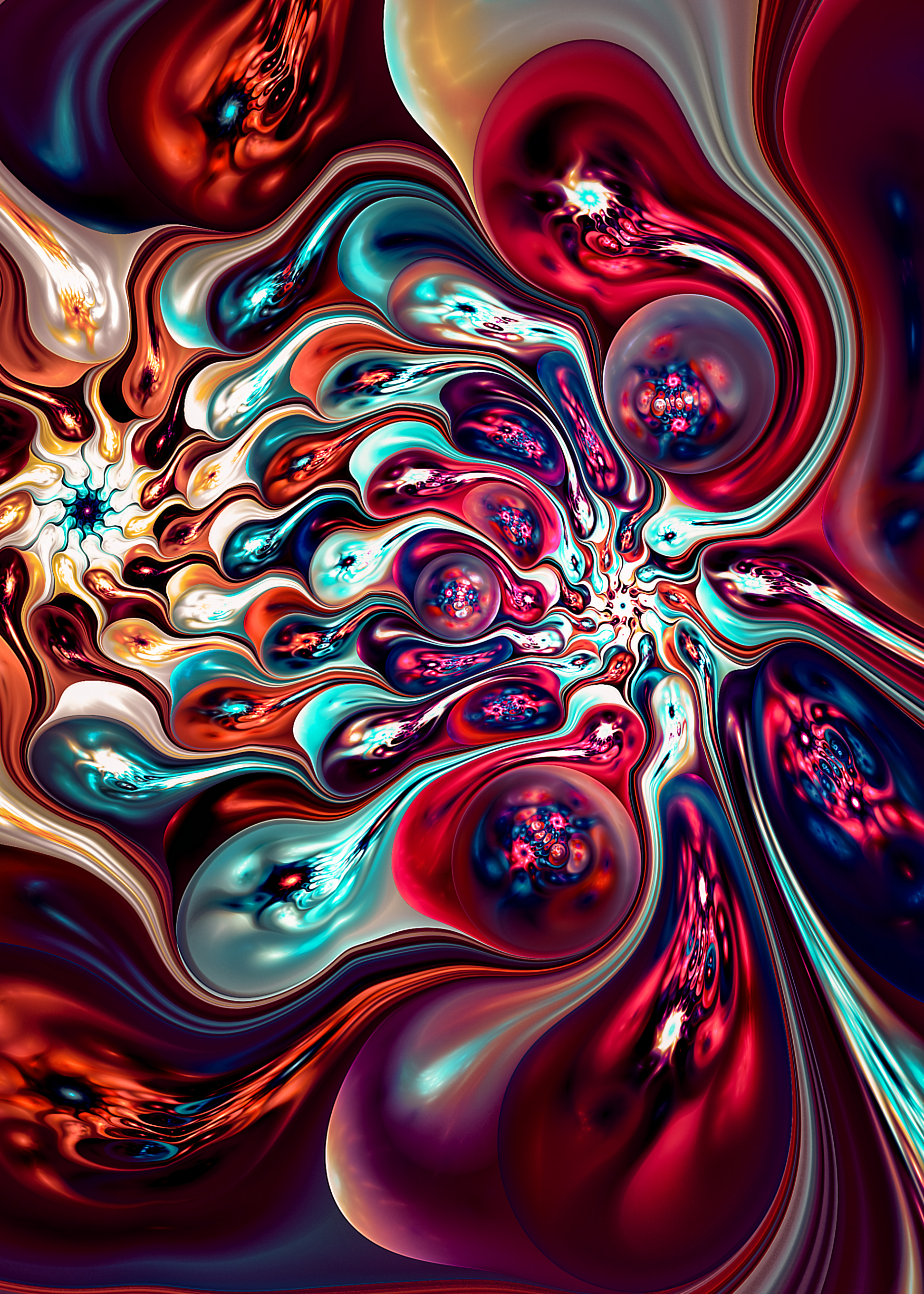 brilliance, abstract, patterns, circles, shine, bright, multicolored, motley, paint, form, forms, ovals Phone Background