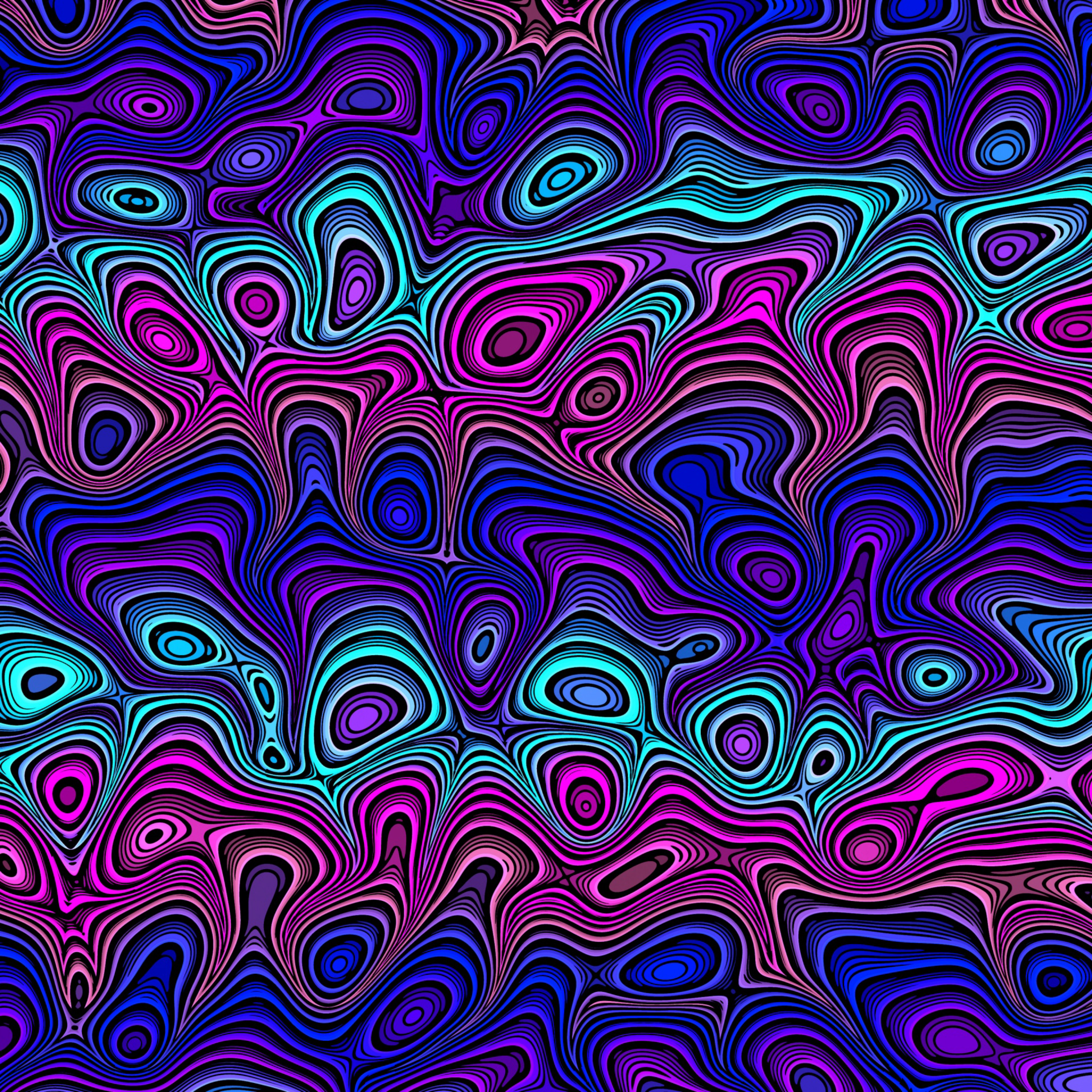 motley, abstract, multicolored, lines, wavy, swirling, involute for android
