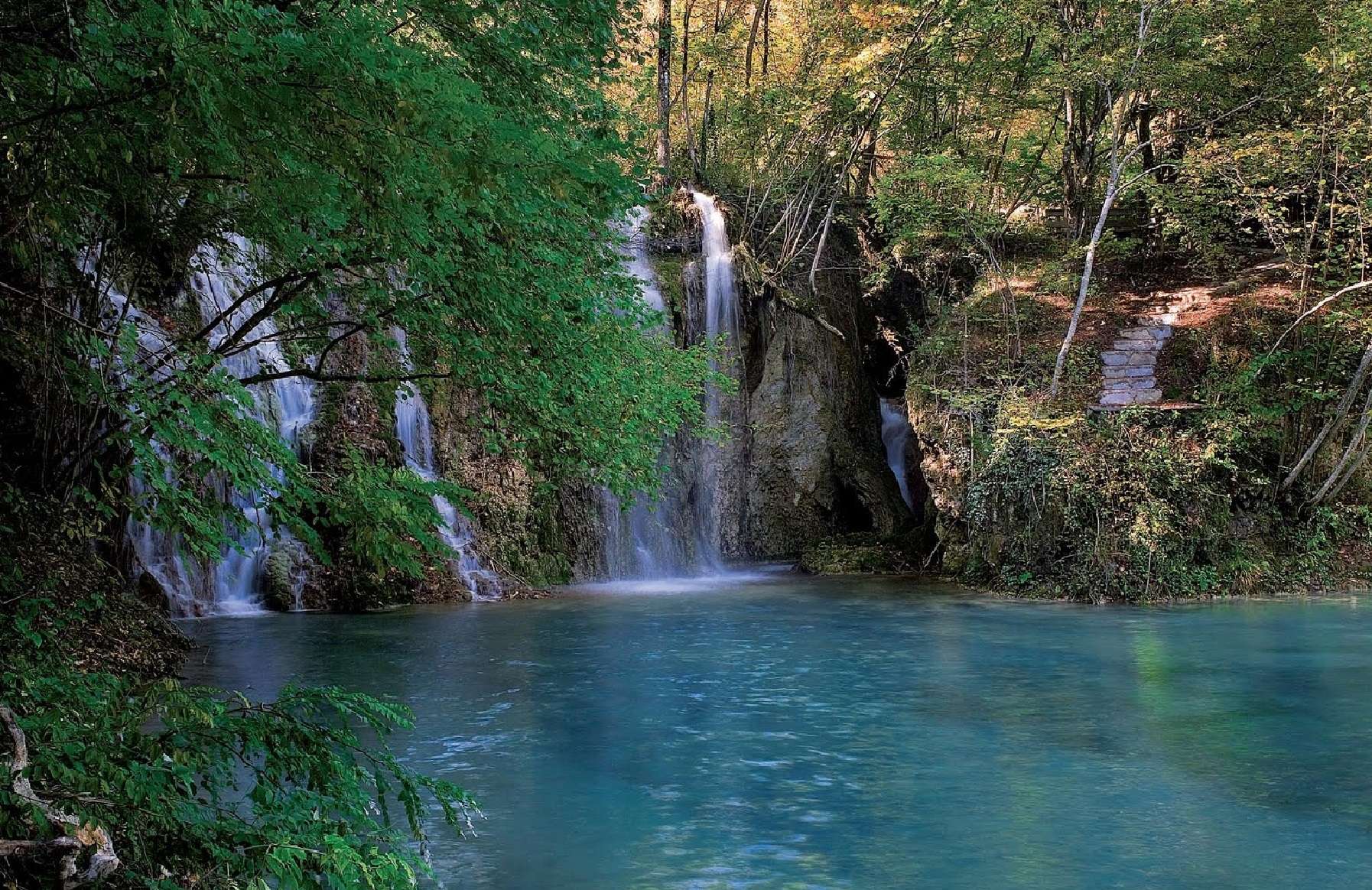 Handy-Wallpaper Wasser, Natur, Wasserfall, Becken kostenlos herunterladen.