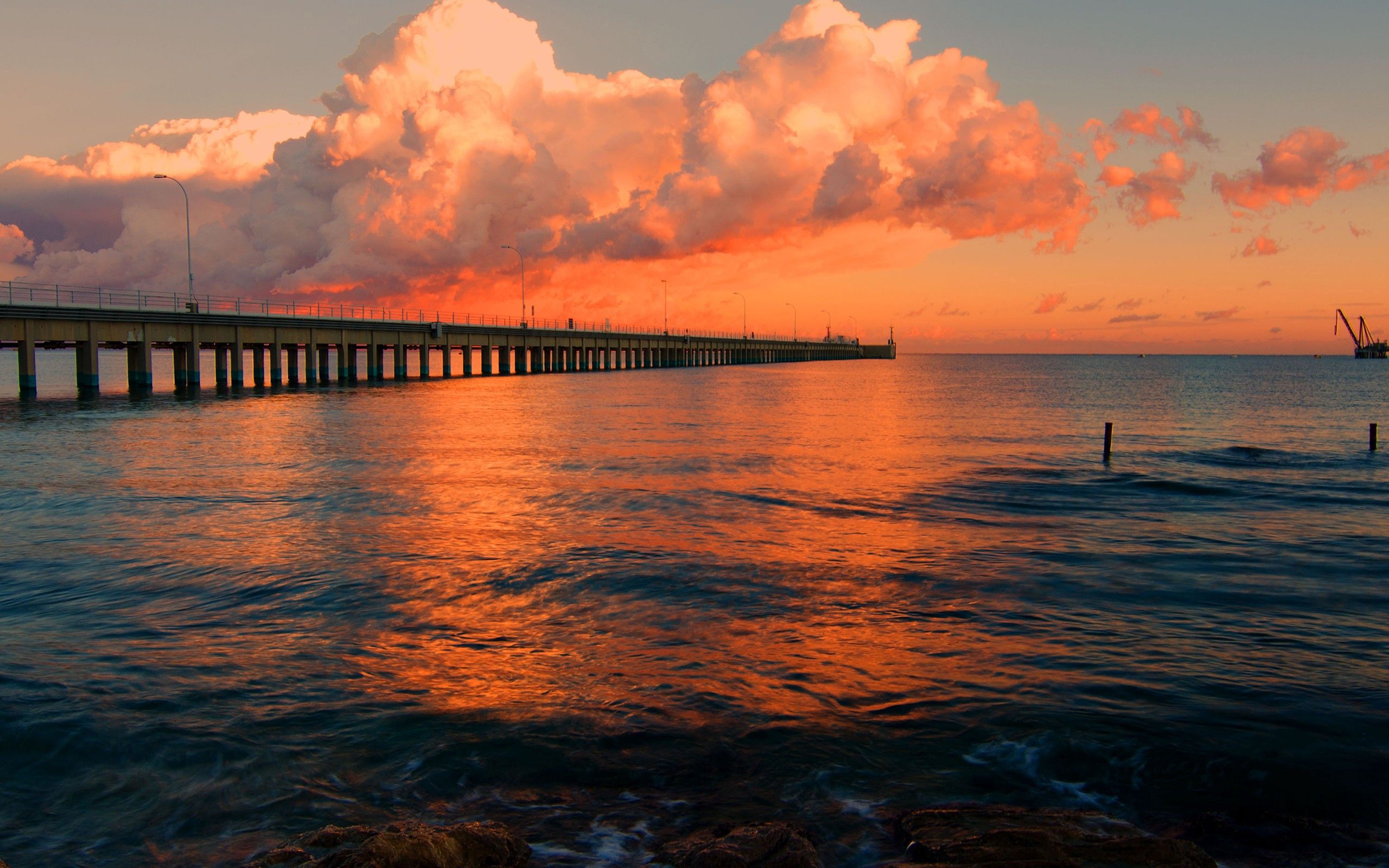 berth, nature, sunset, sea, pier, wharf Smartphone Background