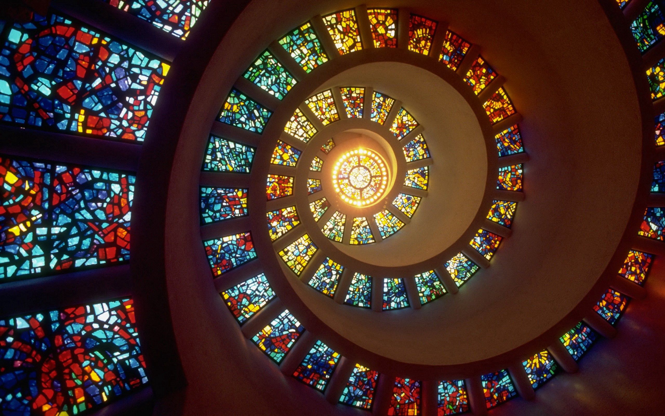abstract, windows, shine, light, spiral, stained glass, curtain walls