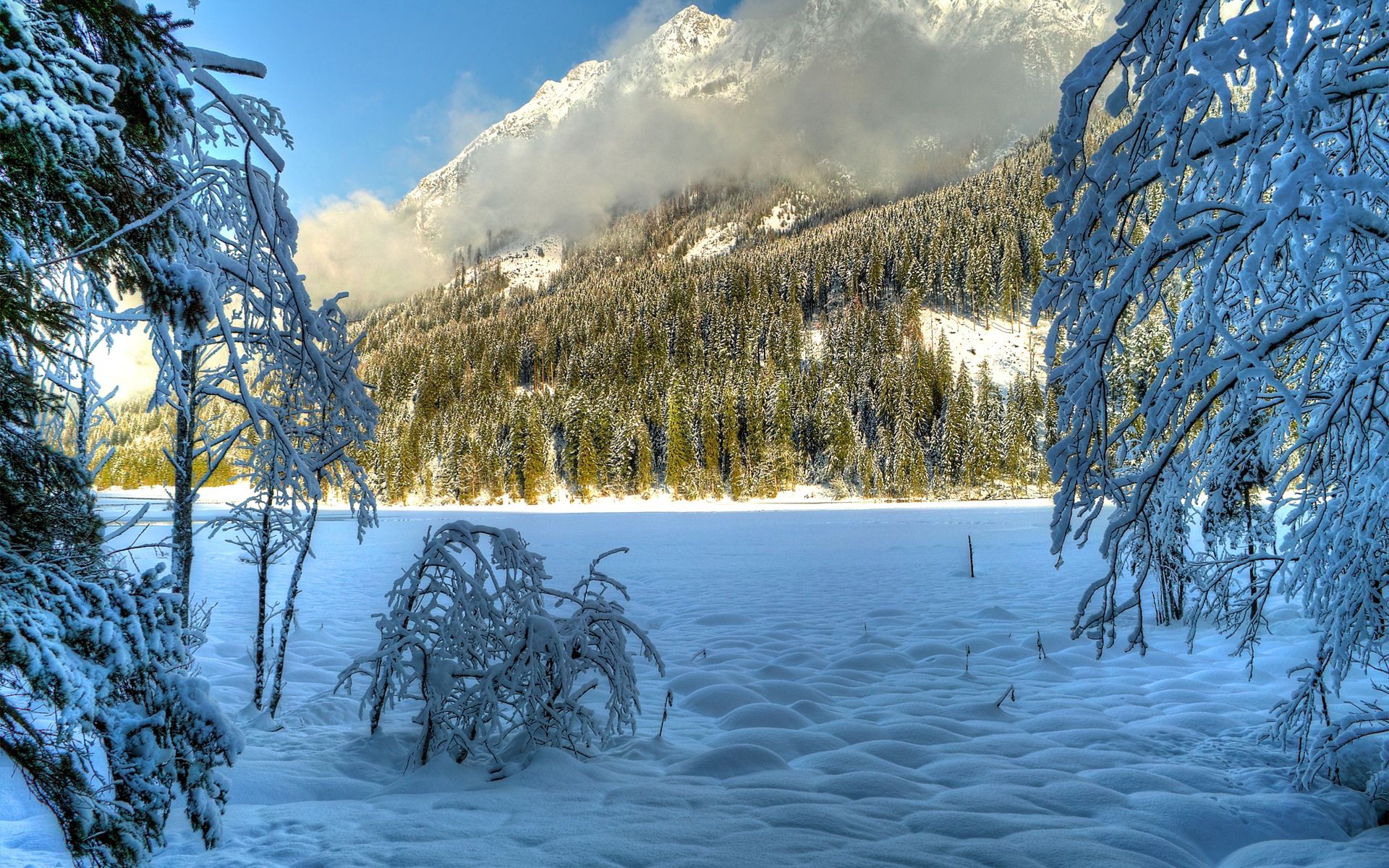 86076 Hintergrundbild herunterladen winter, natur, bäume, clouds, schnee, die hügel, hügel, schneebedeckt, sonnig, sonnigen, schneebedeckten - Bildschirmschoner und Bilder kostenlos