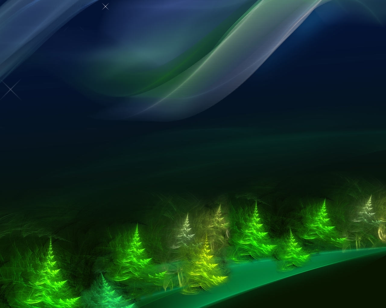 landscape, background, art, fir-trees 4K Ultra