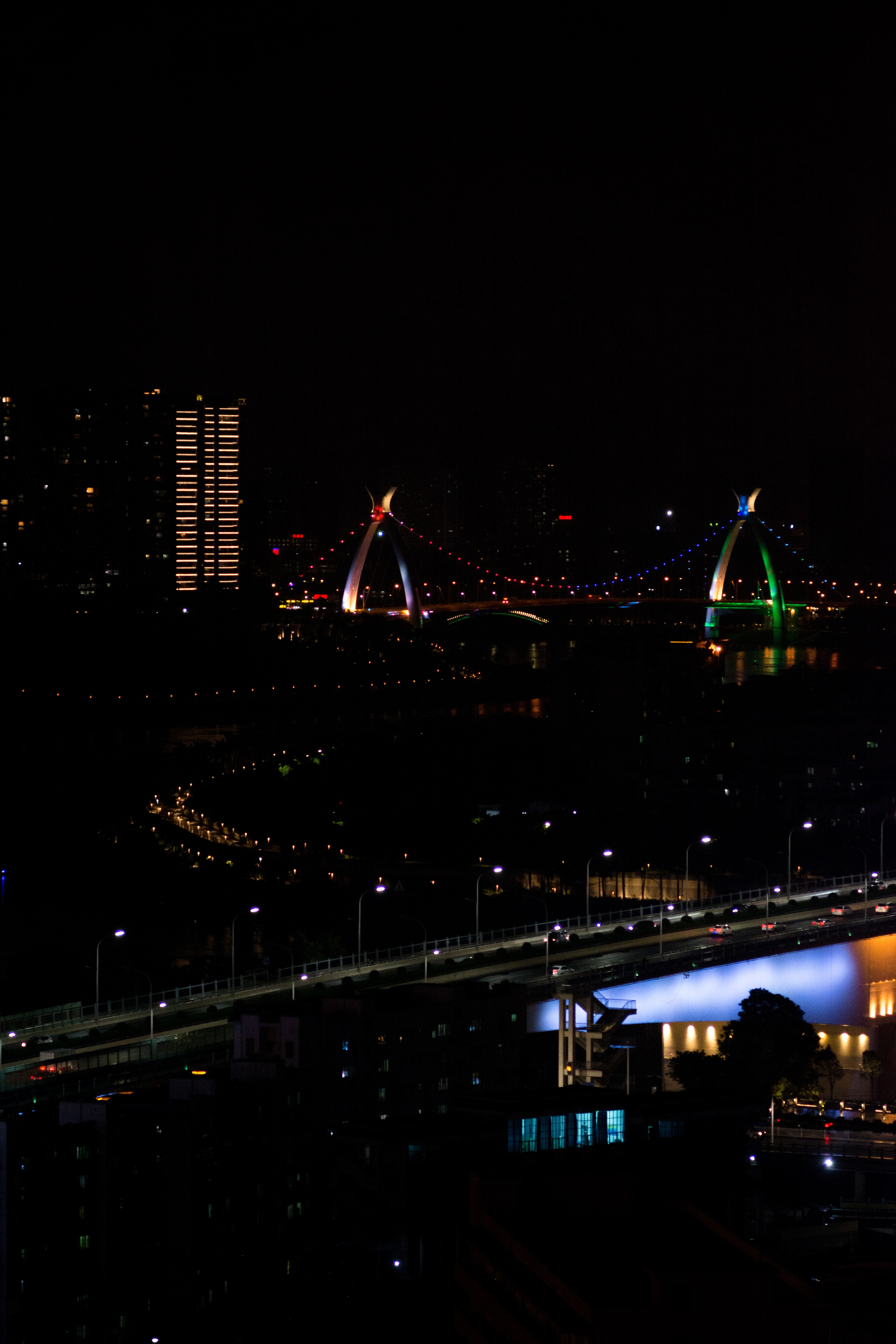 City Lights lighting, dark, night, night city Lock Screen