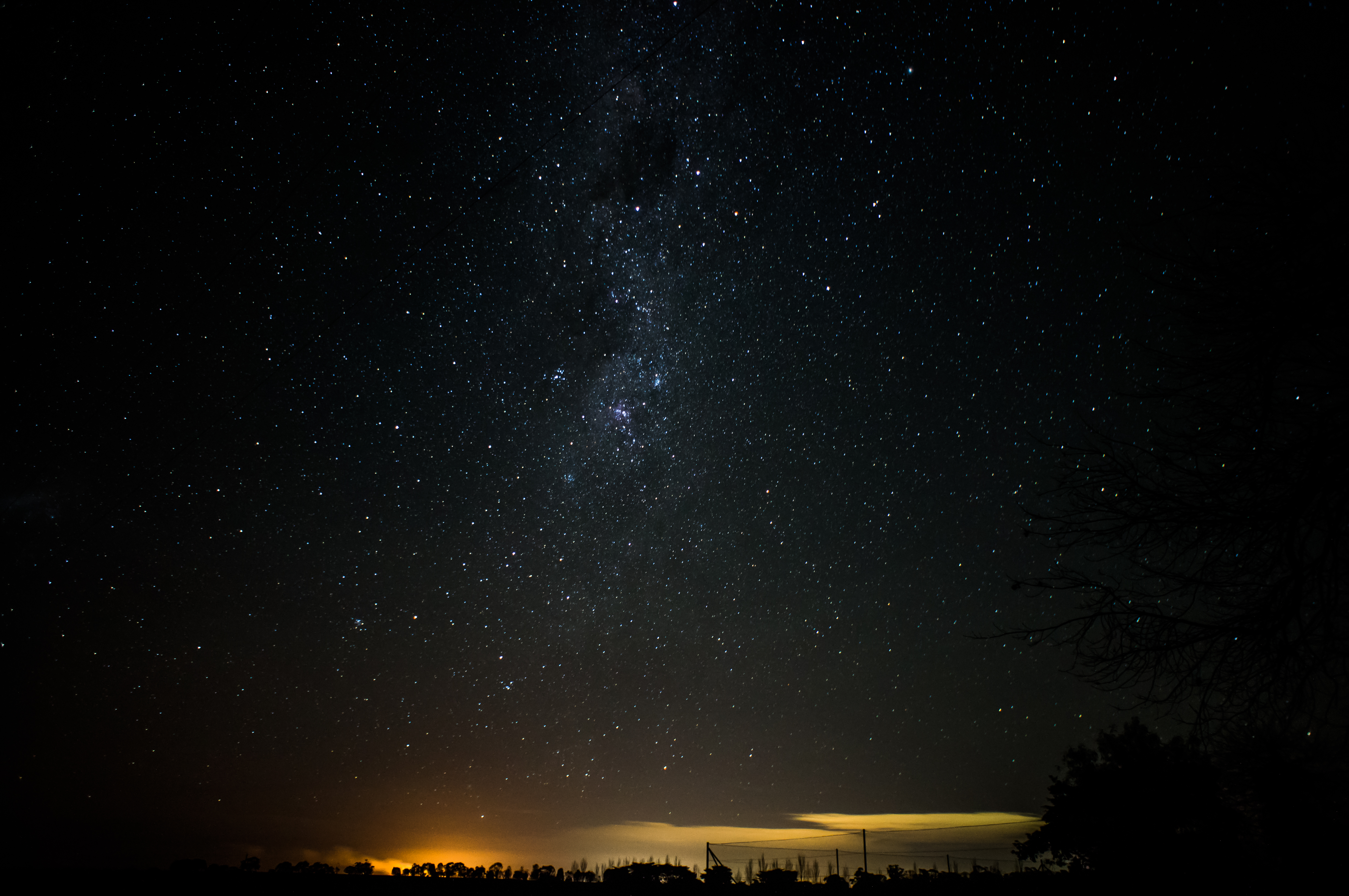Phone Background nightscape, dark, starry sky, brilliance