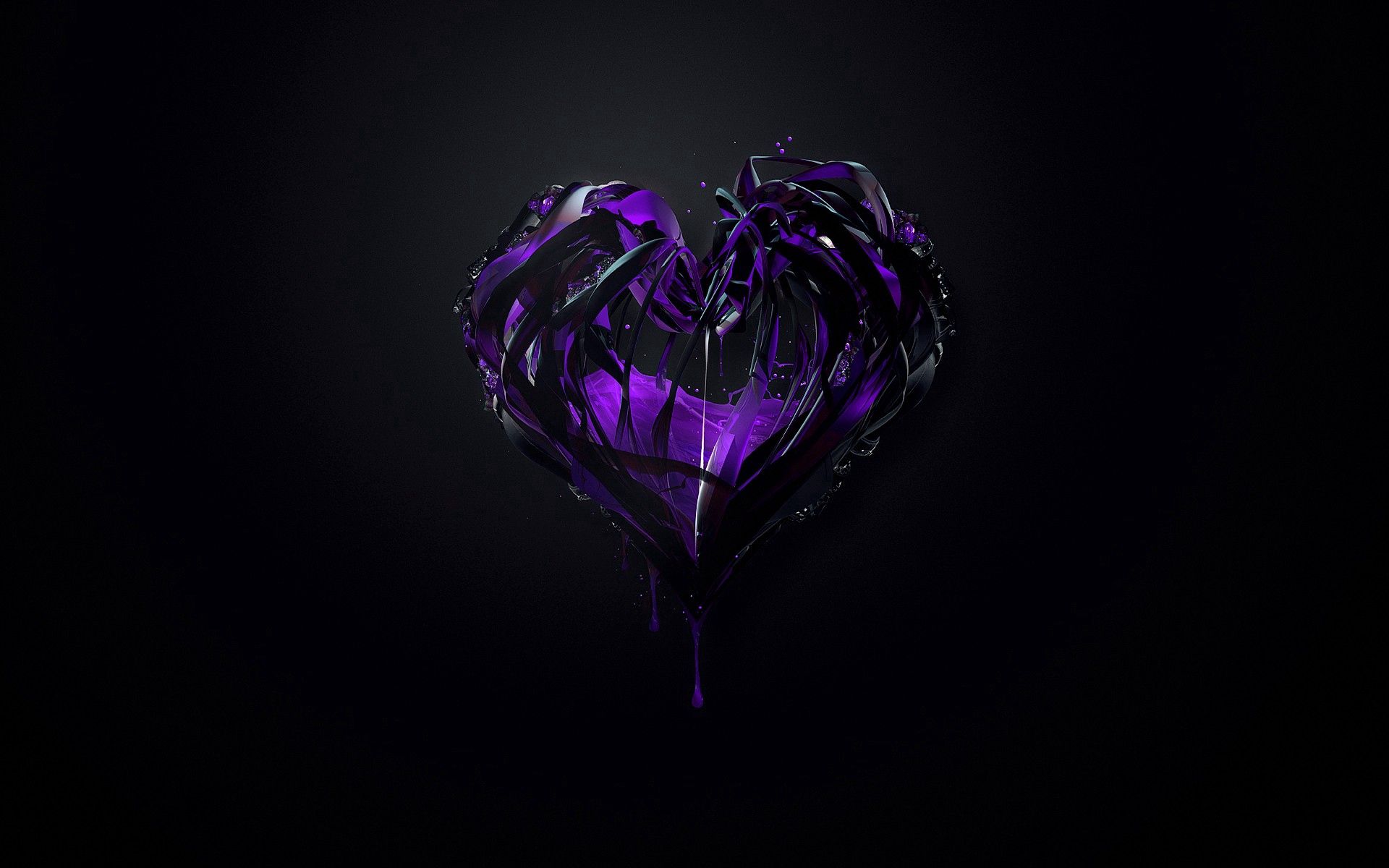 violet, heart, purple, abstract, plexus