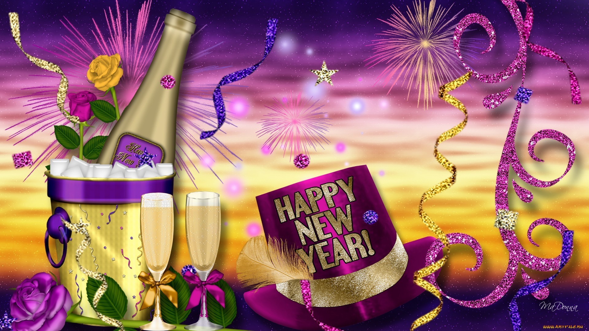 UHD wallpaper holidays, background, new year