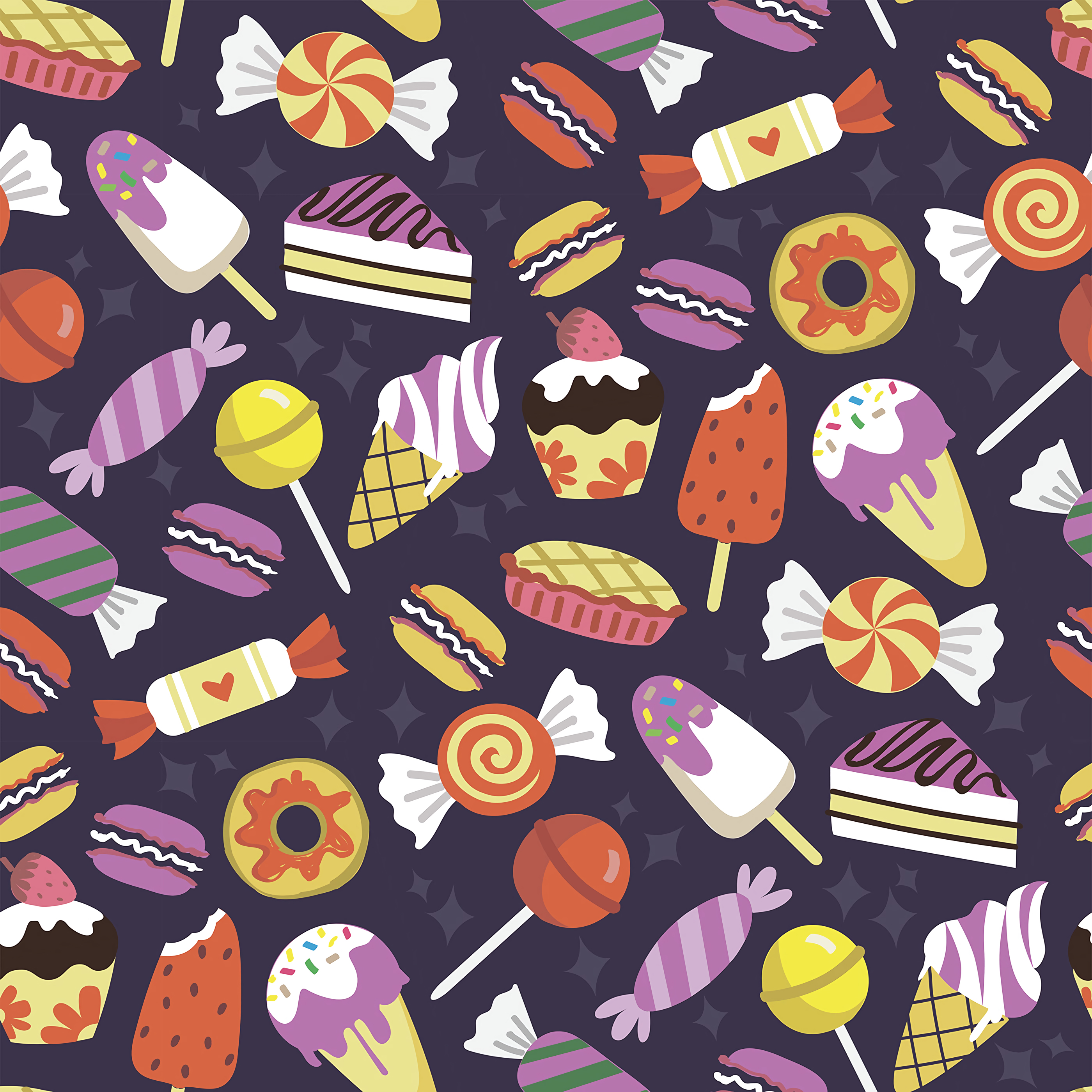 pattern, cupcakes, cookies, textures HD Mobile