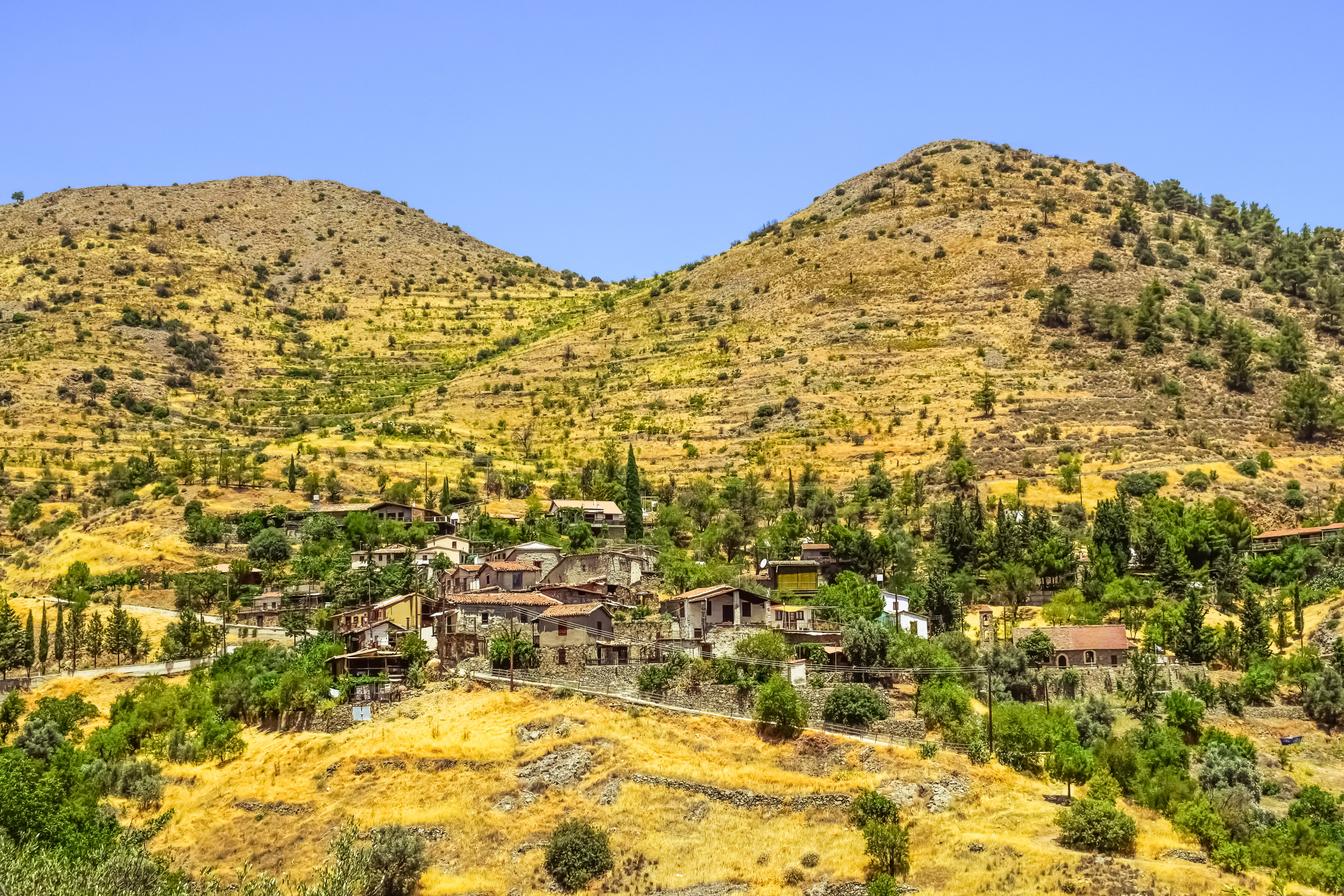 Laden Sie das Natur, Mountains, Gebäude, Dorf, Zypern-Bild kostenlos auf Ihren PC-Desktop herunter